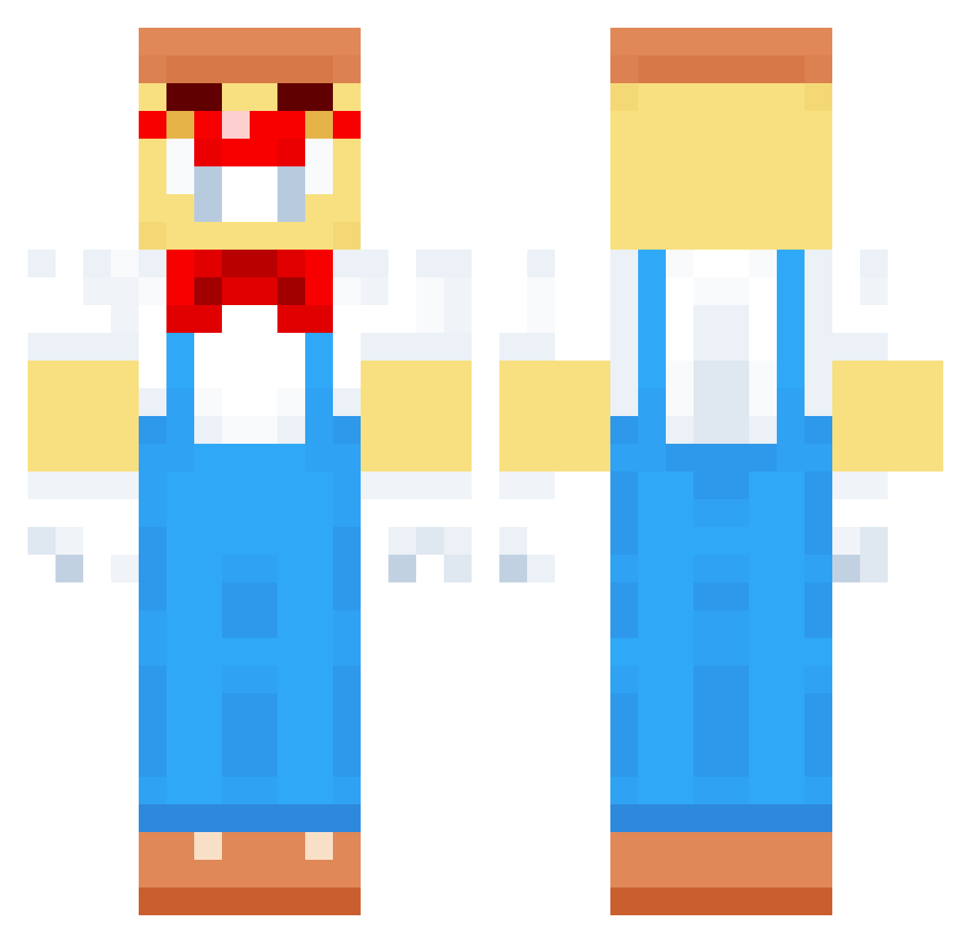Xelvors Minecraft skin, front and back view