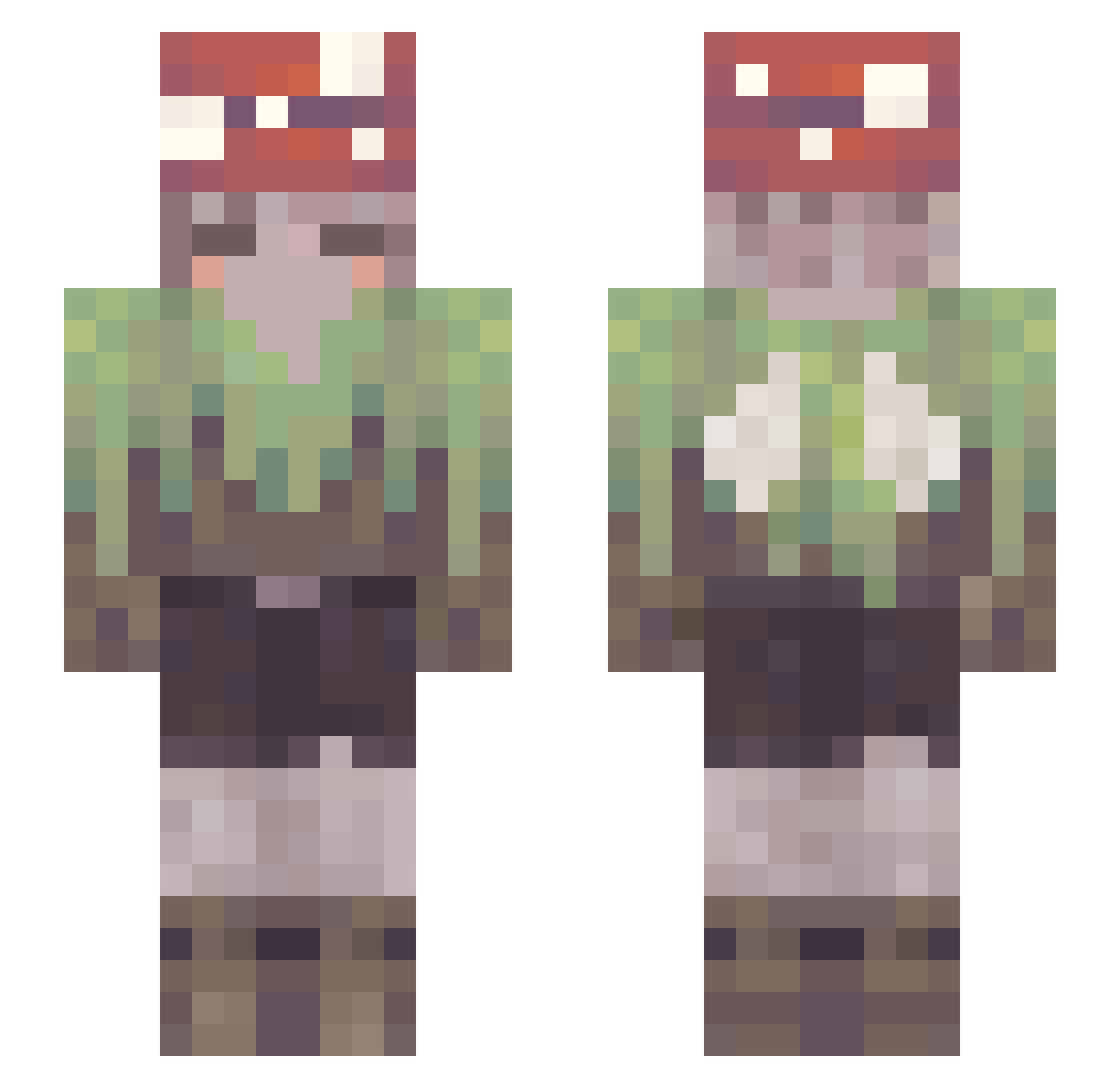 vvixio Minecraft skin, front and back view