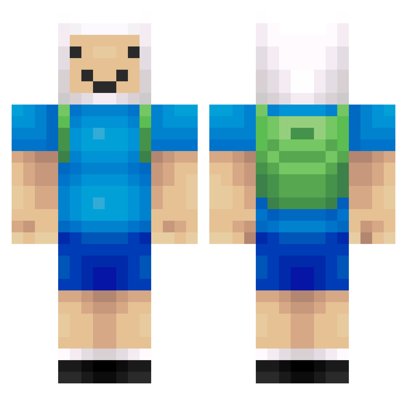 moijya Minecraft skin, front and back view