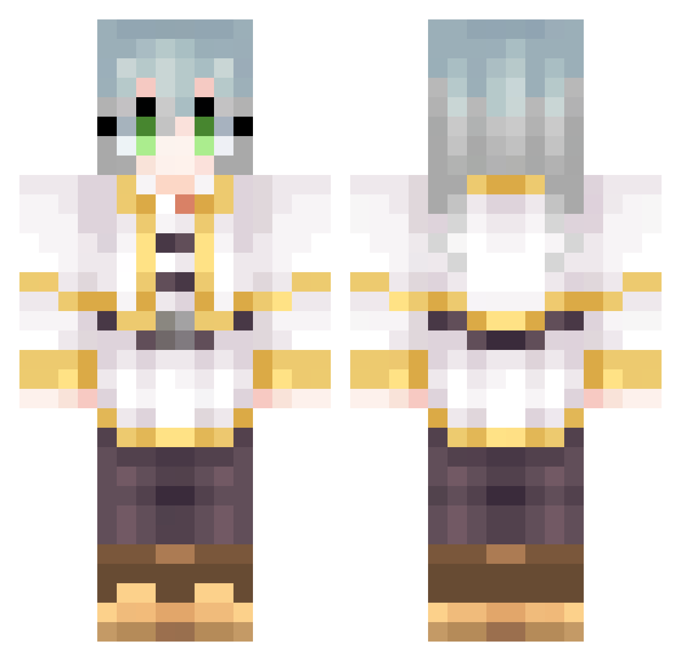Ashbvrn Minecraft skin, front and back view