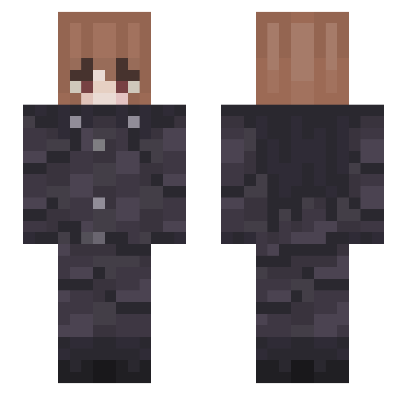 midseason Minecraft skin, front and back view