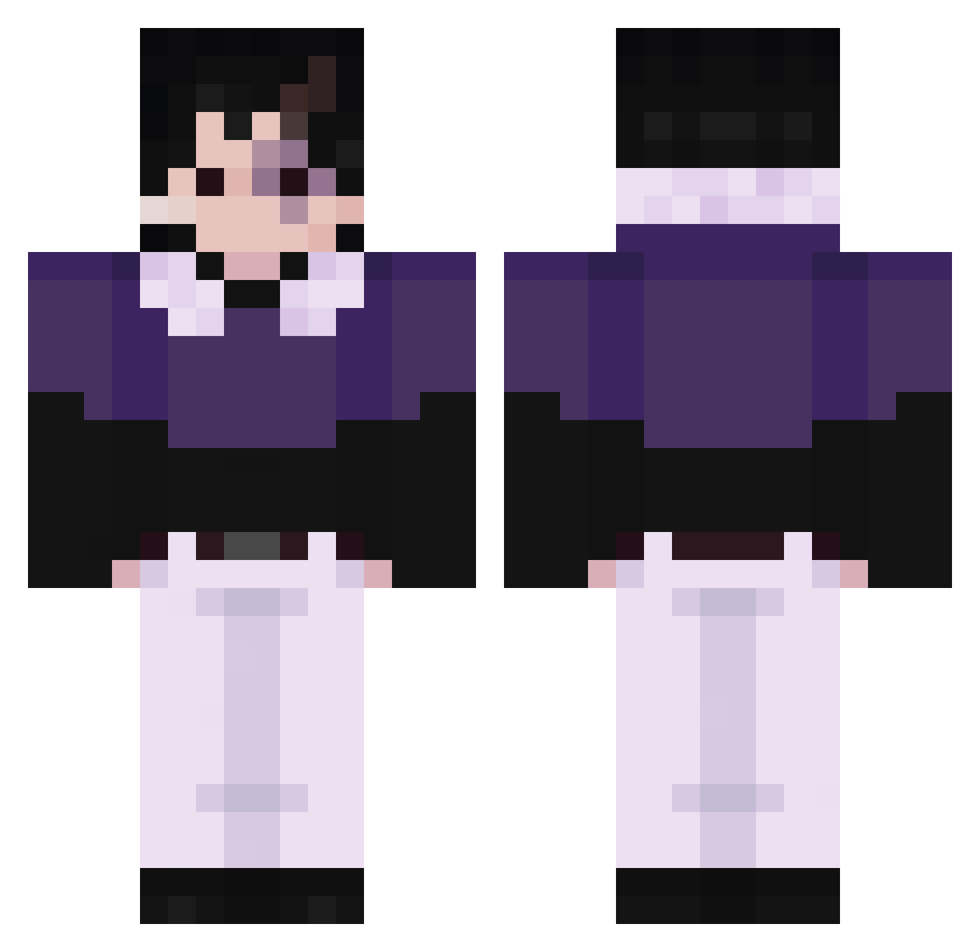 Faxthfulll Minecraft skin, front and back view