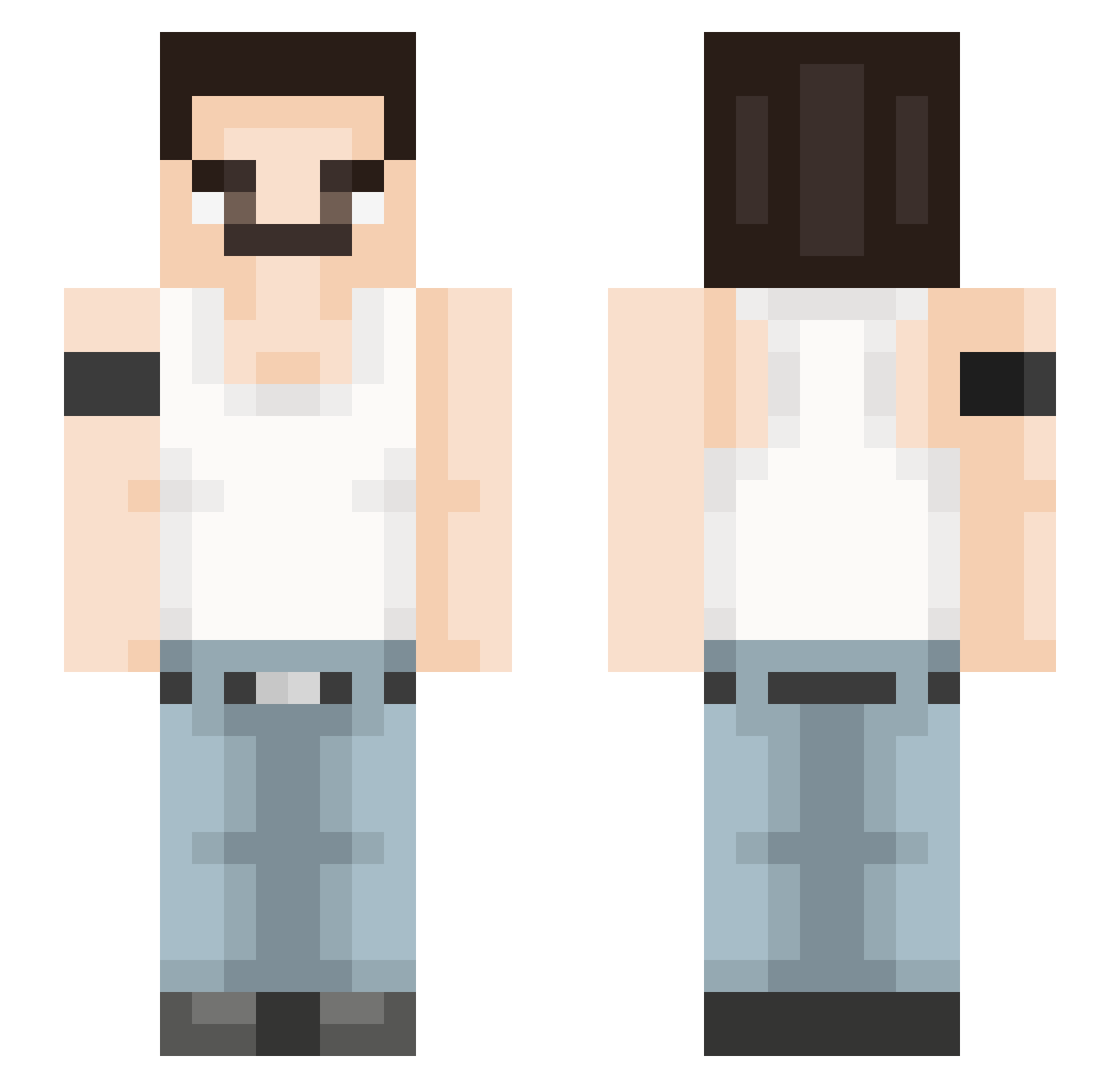 jupitej Minecraft skin, front and back view