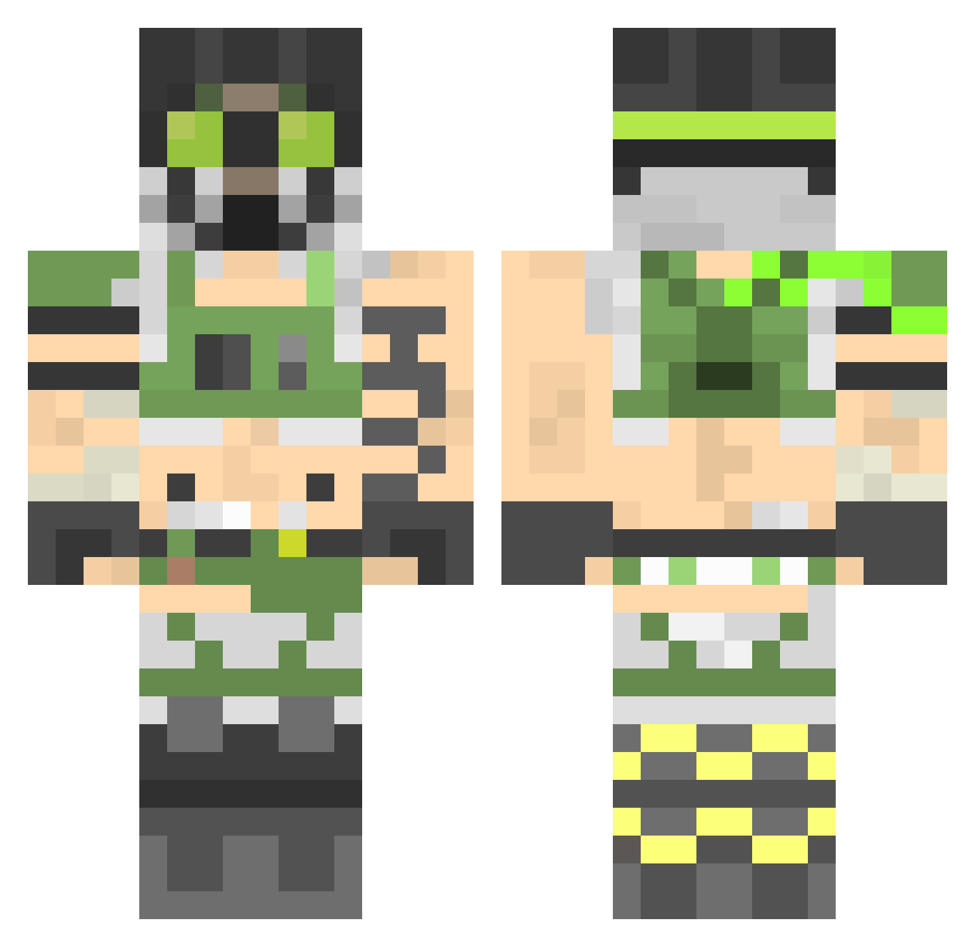 Highley Minecraft skin, front and back view
