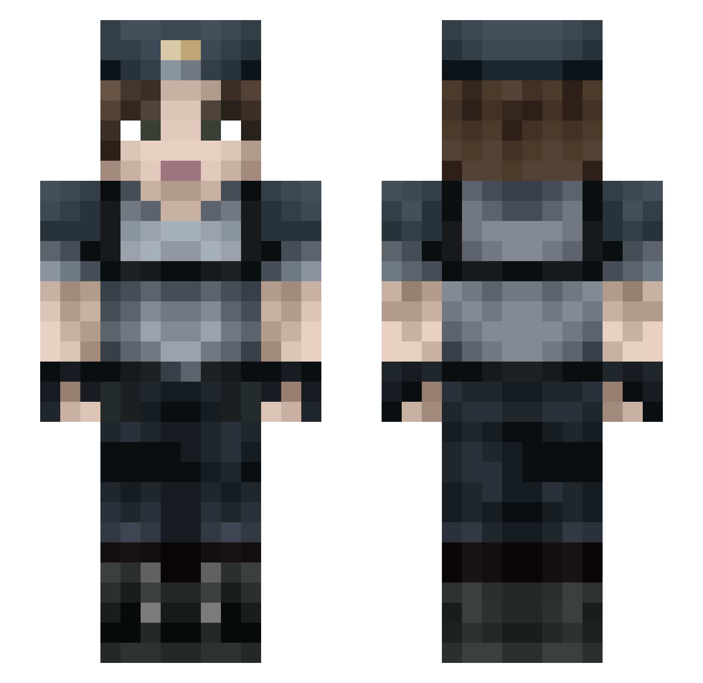 Punisher4774 Minecraft skin, front and back view