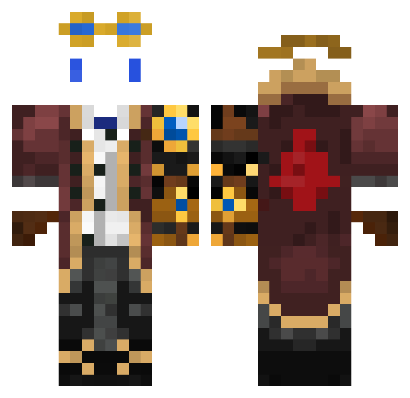 GodsEpicGamer Minecraft skin, front and back view