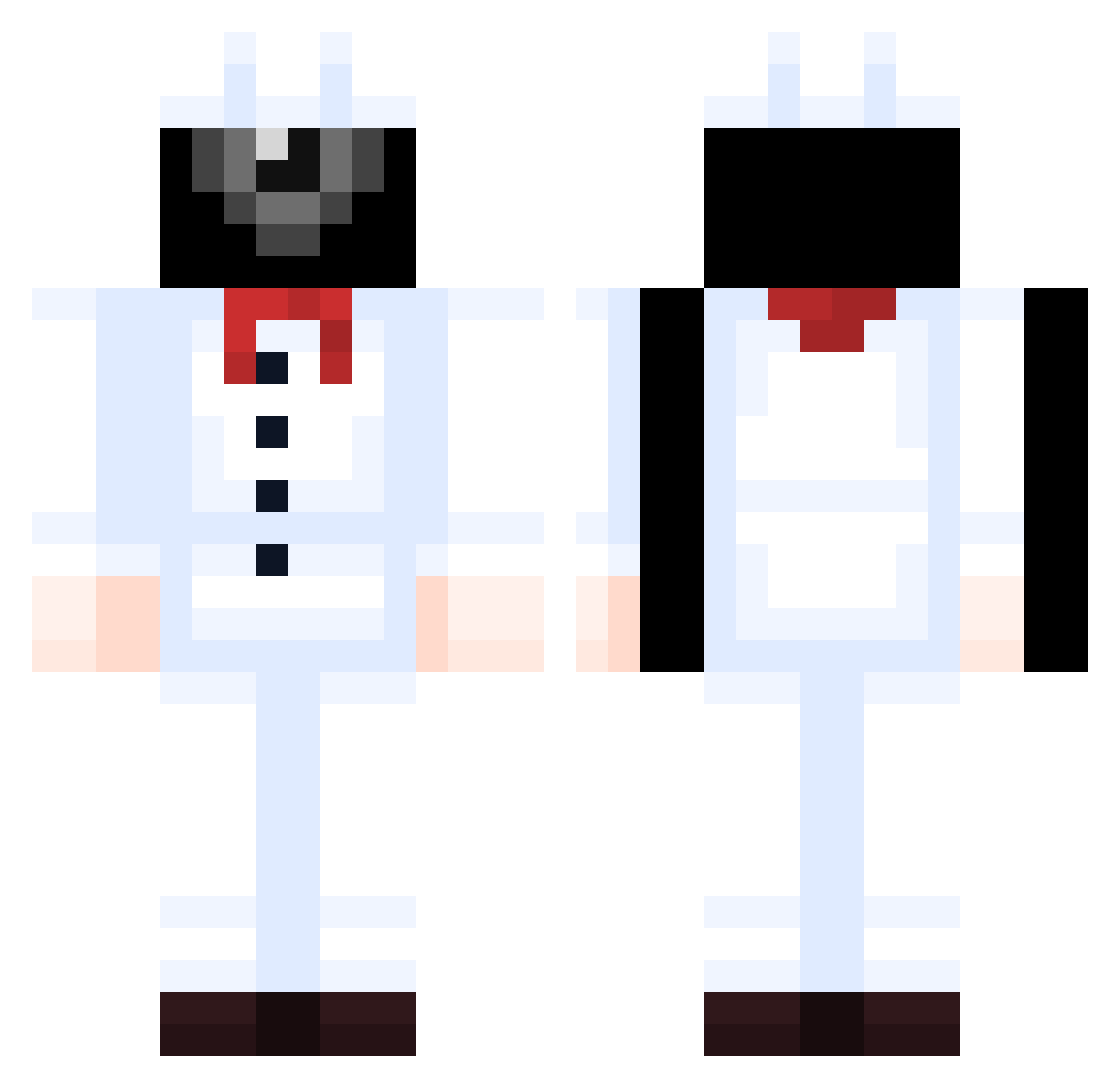 Pastarazzi Minecraft skin, front and back view