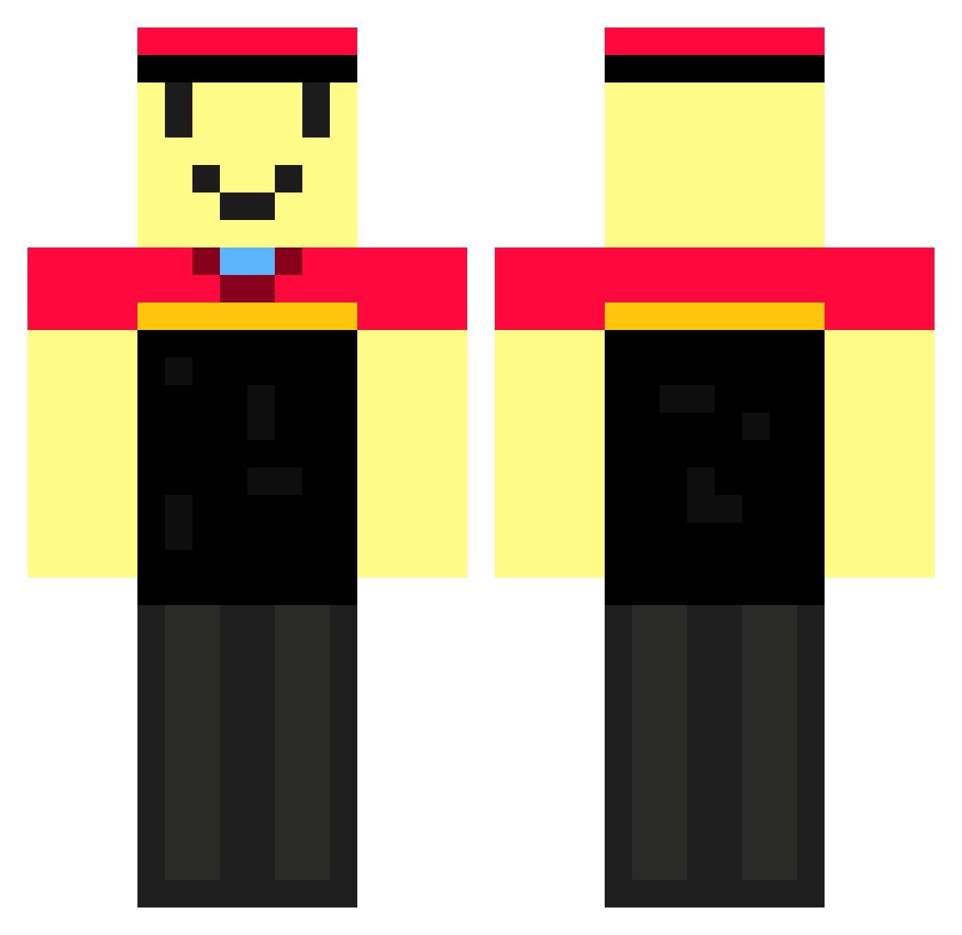 CrxzyCookiie Minecraft skin, front and back view