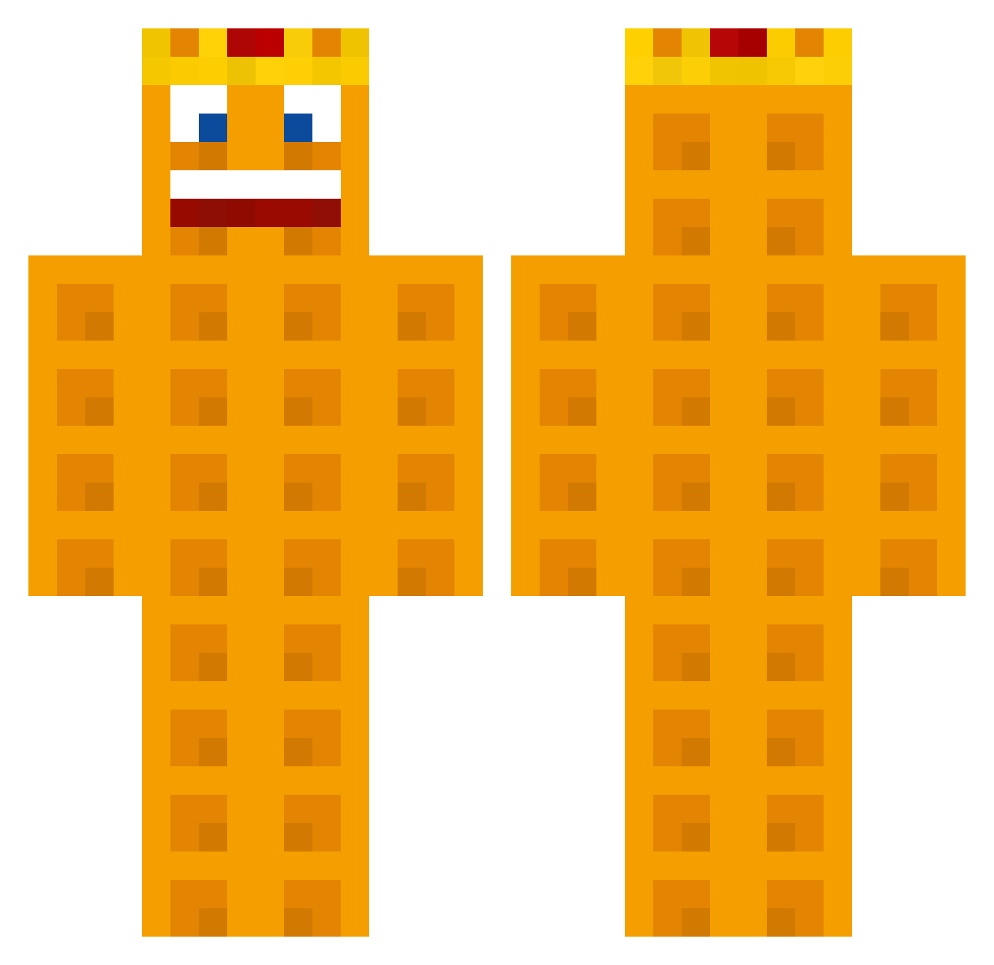 Shxnk Minecraft skin, front and back view
