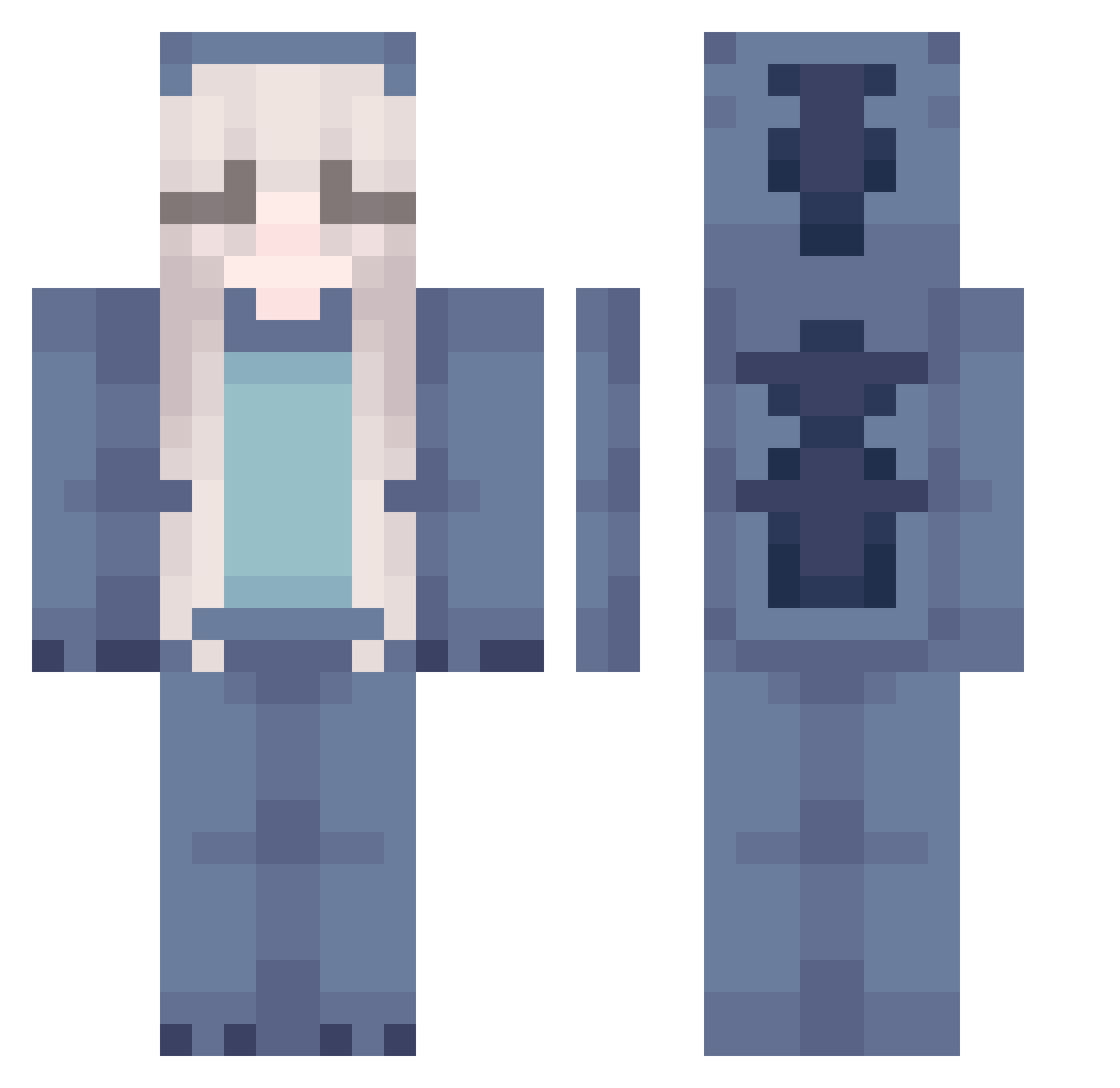 madzixyy Minecraft skin, front and back view