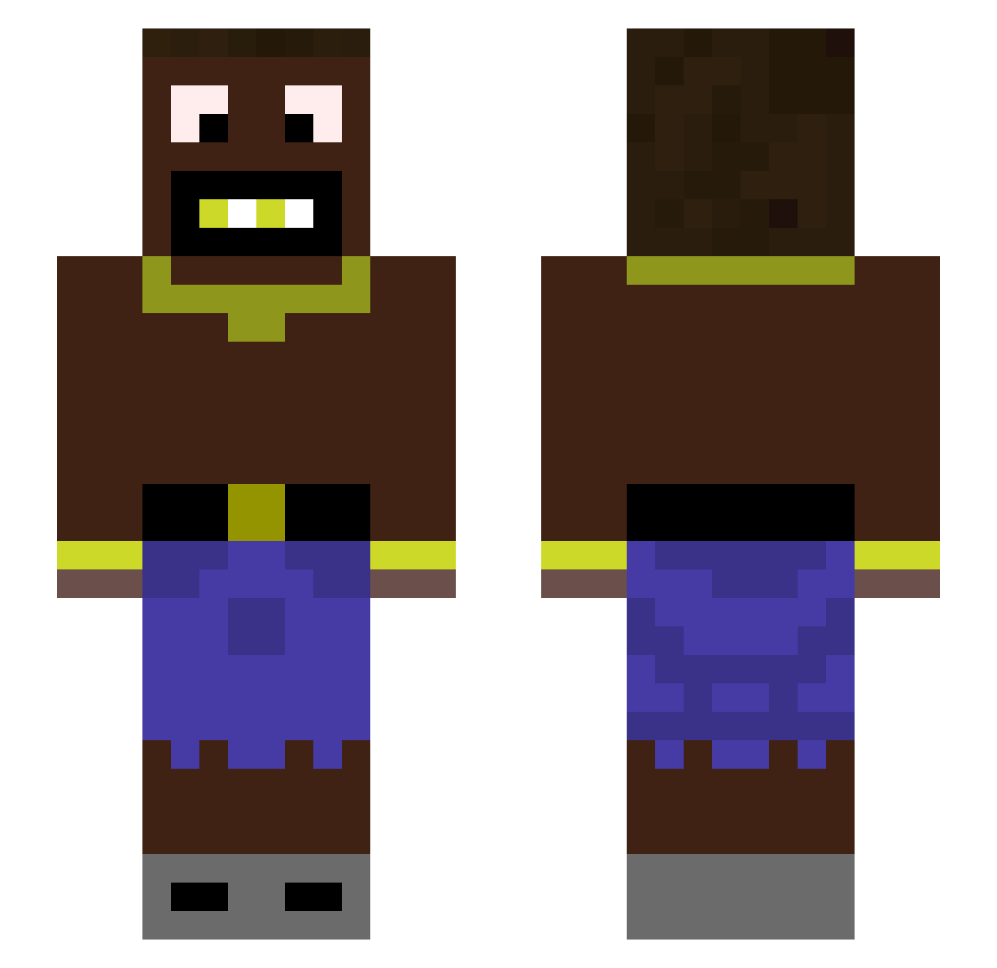 elSapoGoloso Minecraft skin, front and back view