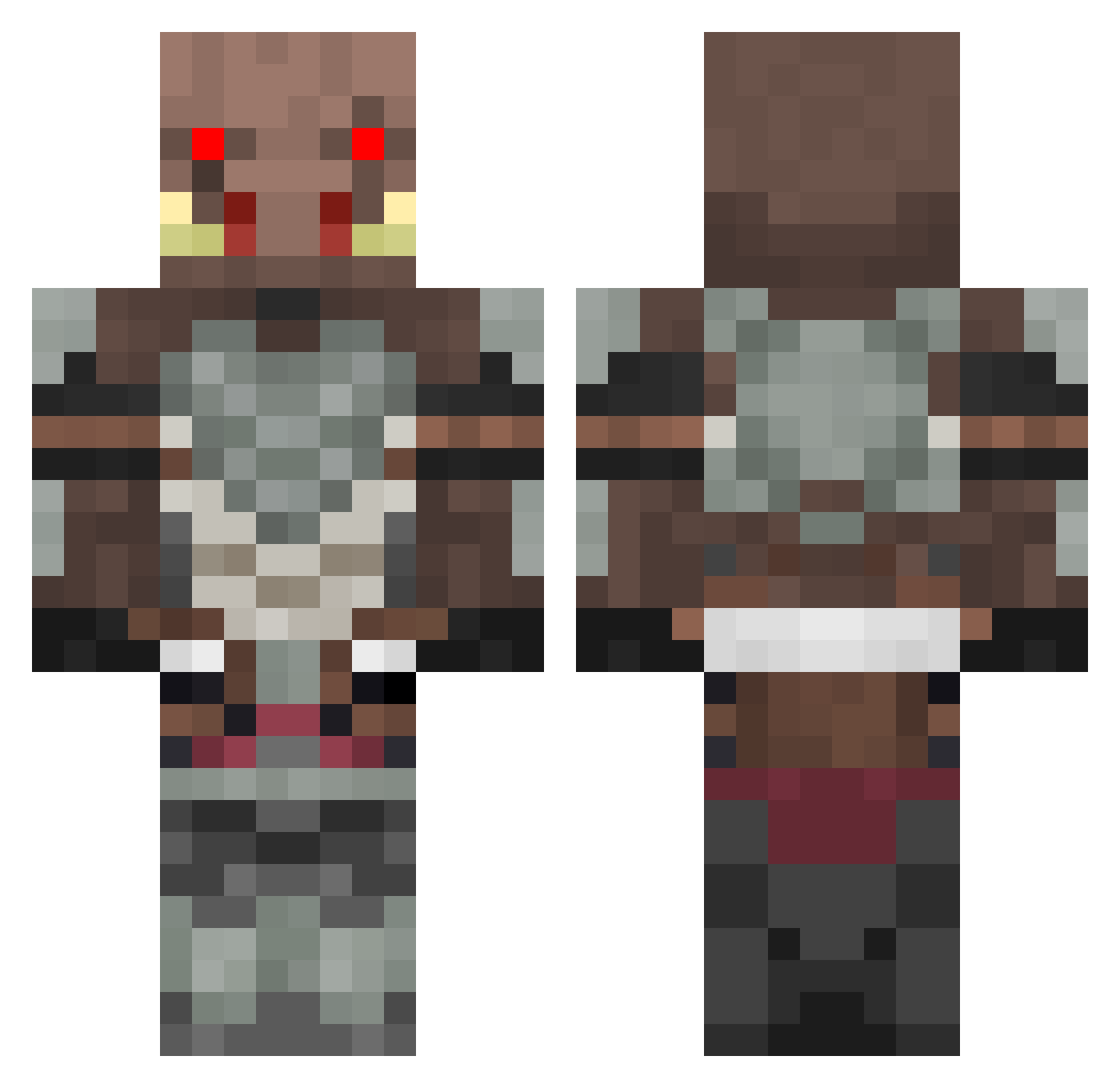 LuciidMoon Minecraft skin, front and back view