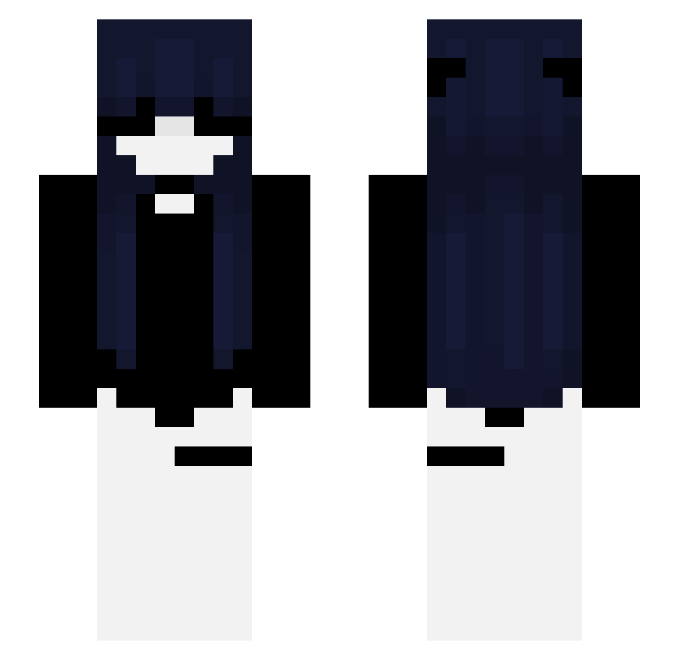 toused Minecraft skin, front and back view