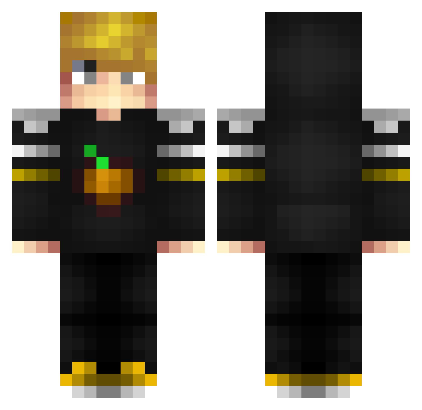 pmache Minecraft skin, front and back view