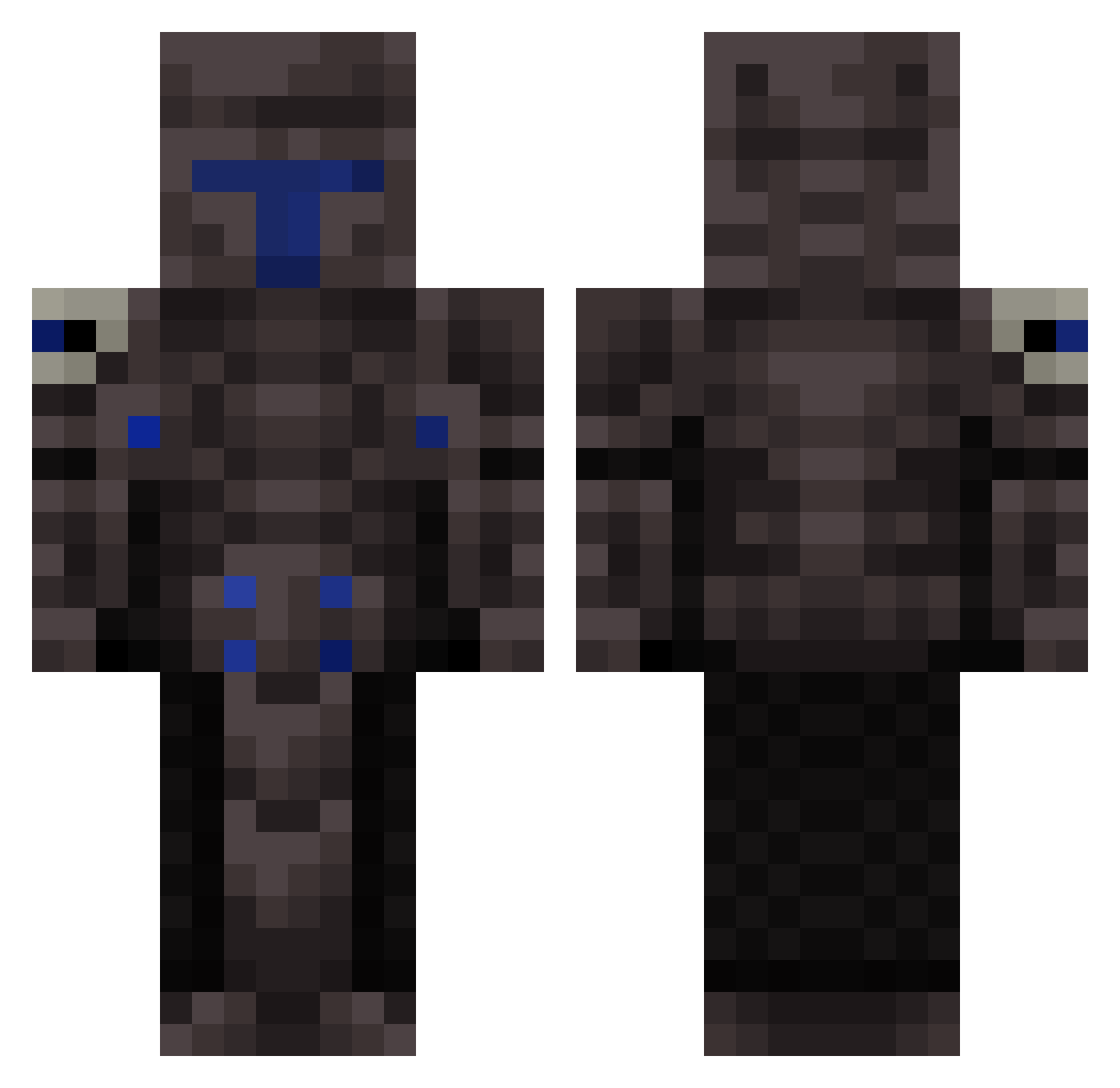 C00DPrime Minecraft skin, front and back view