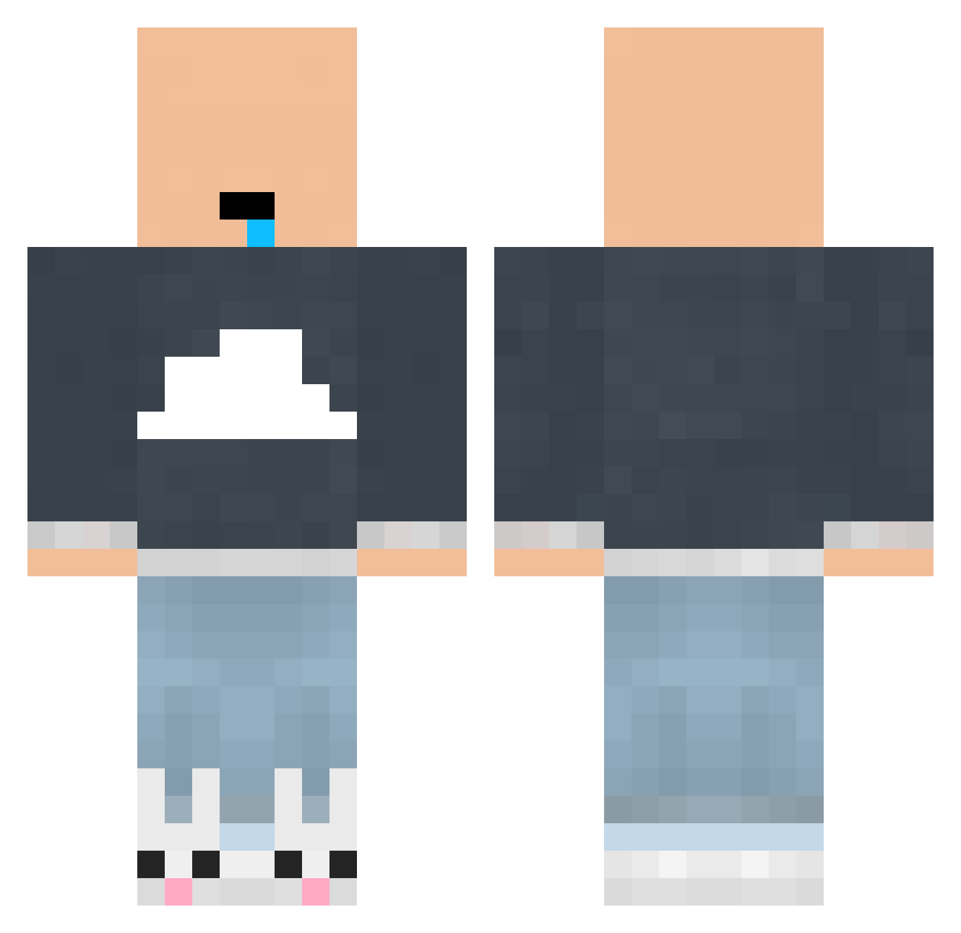 Resizer Minecraft skin, front and back view