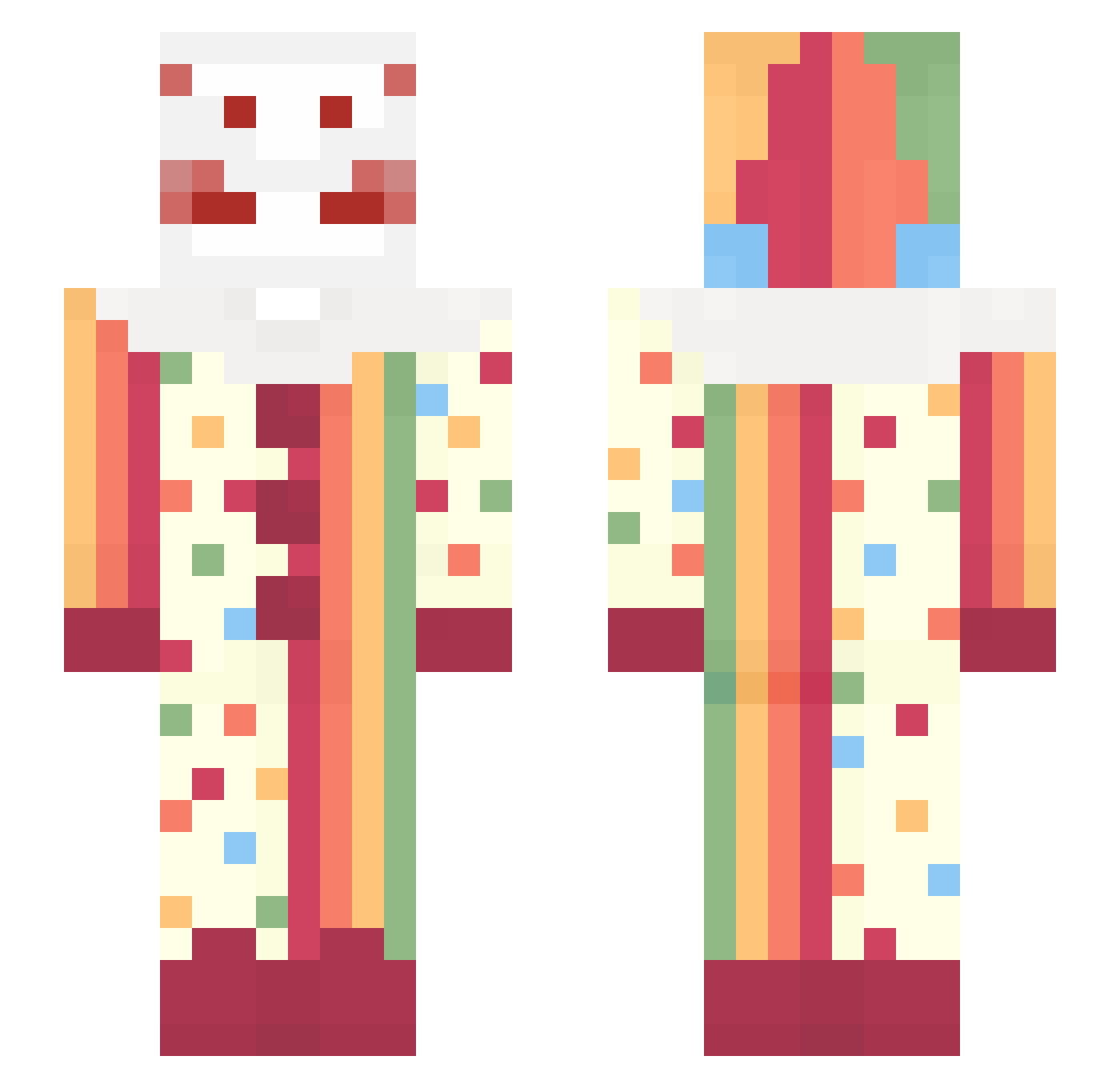 EggierPanic Minecraft skin, front and back view