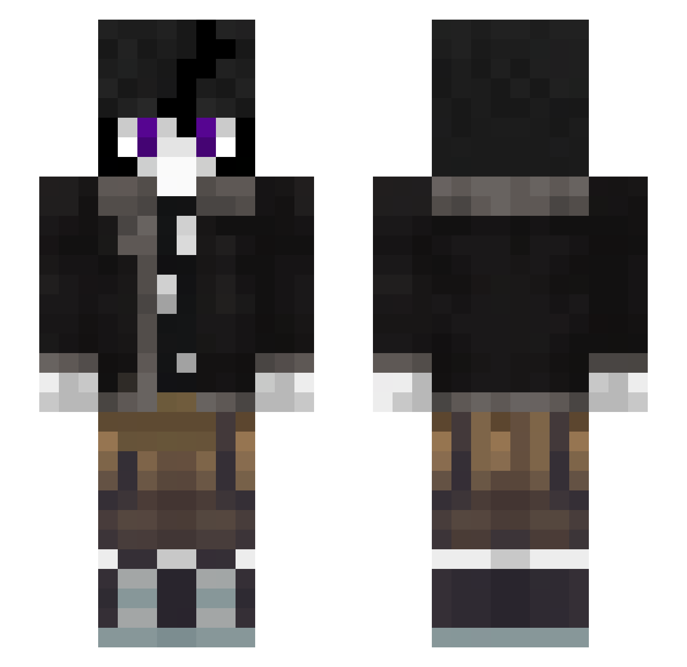 Xen_Hiyoke Minecraft skin, front and back view