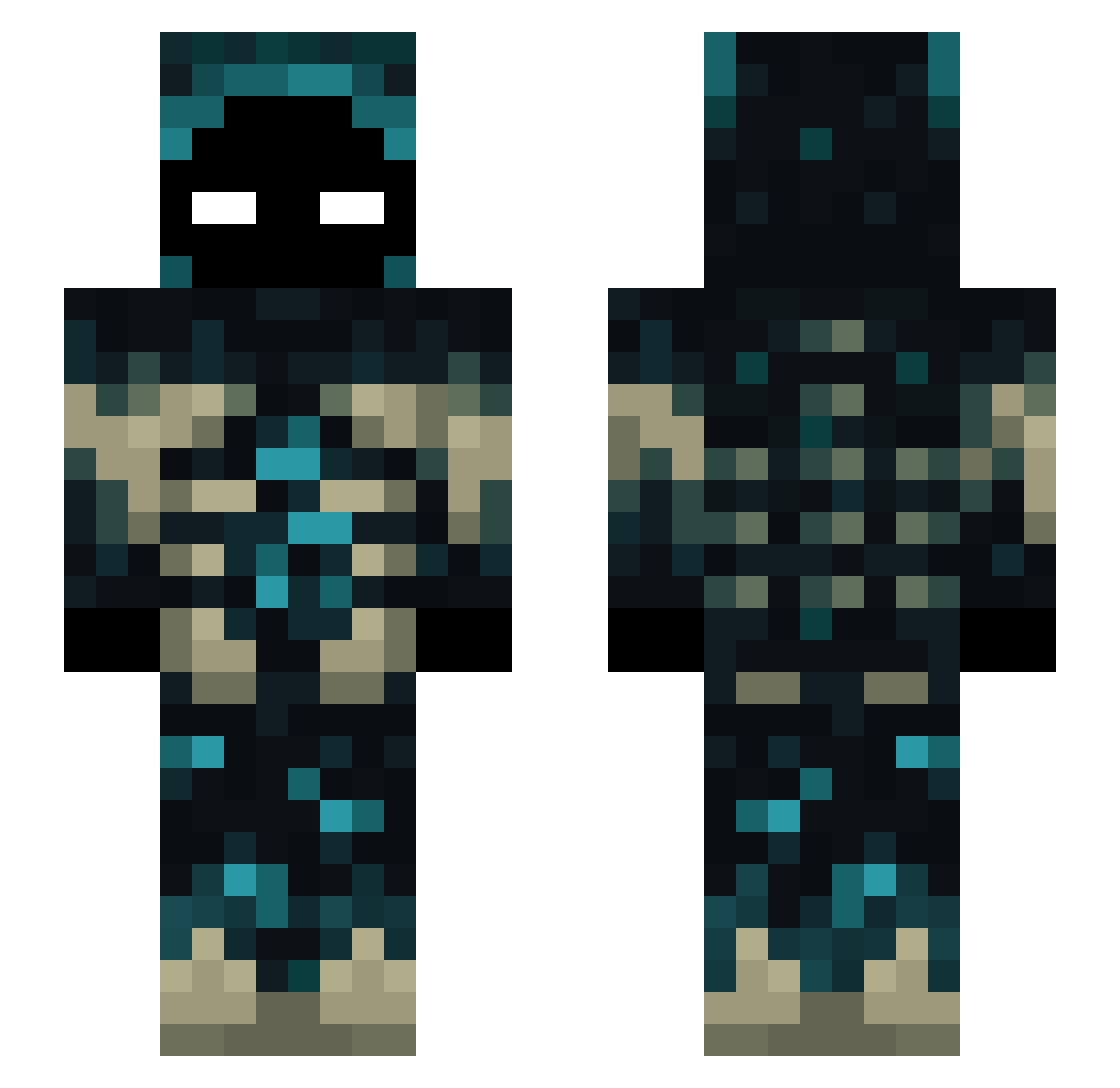 krawidek Minecraft skin, front and back view