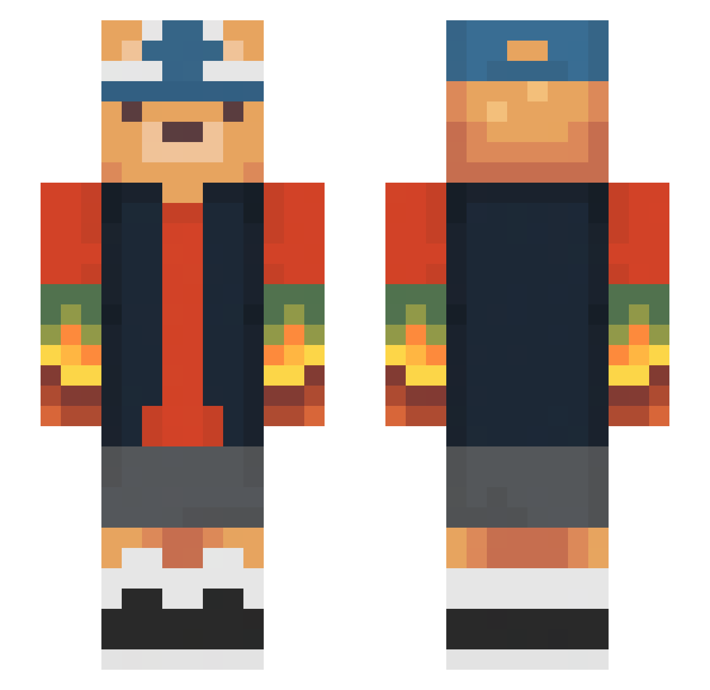 Escasismech4K Minecraft skin, front and back view
