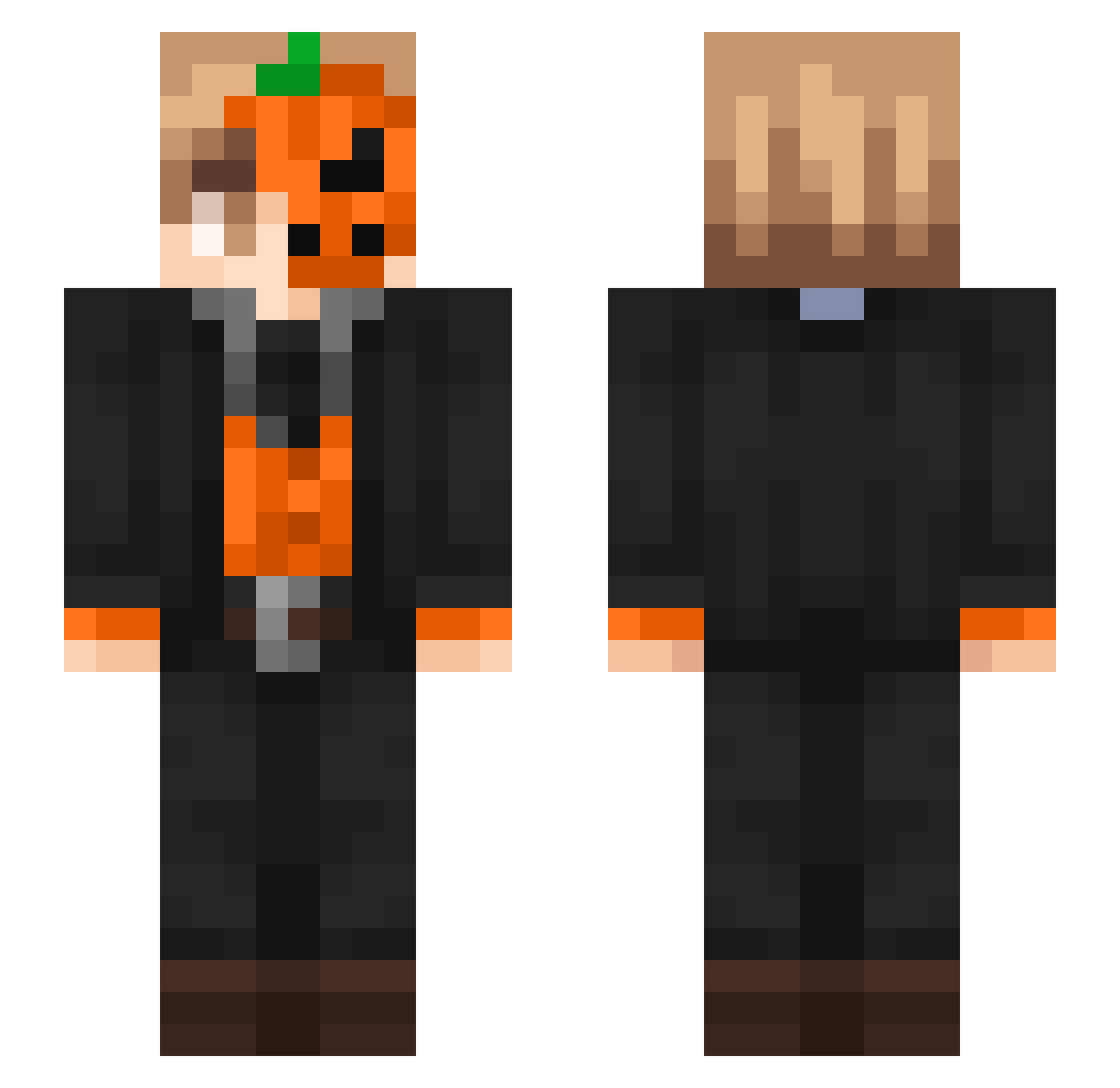 Trizzin Minecraft skin, front and back view