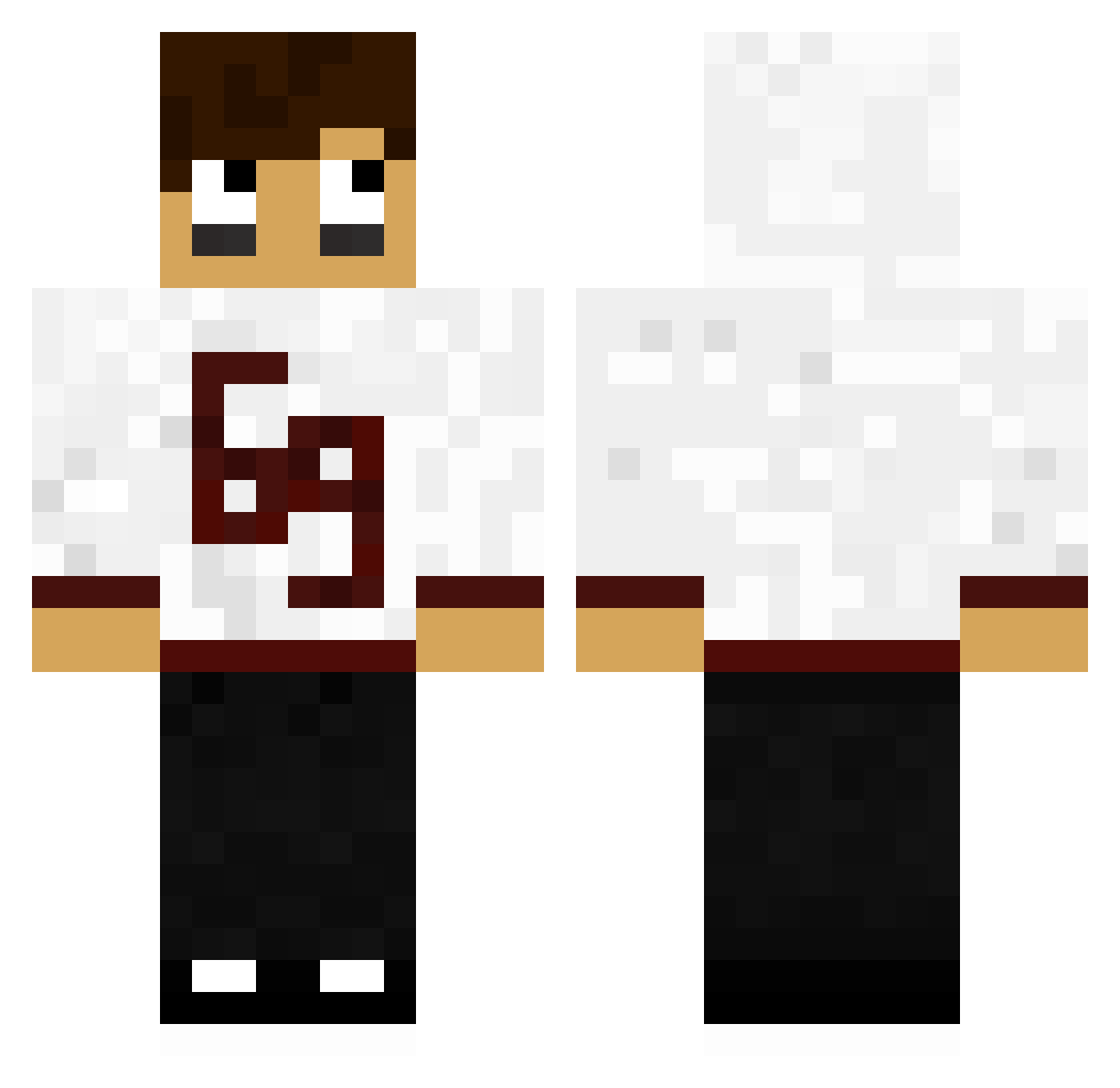 NinjaMaSkrypty Minecraft skin, front and back view
