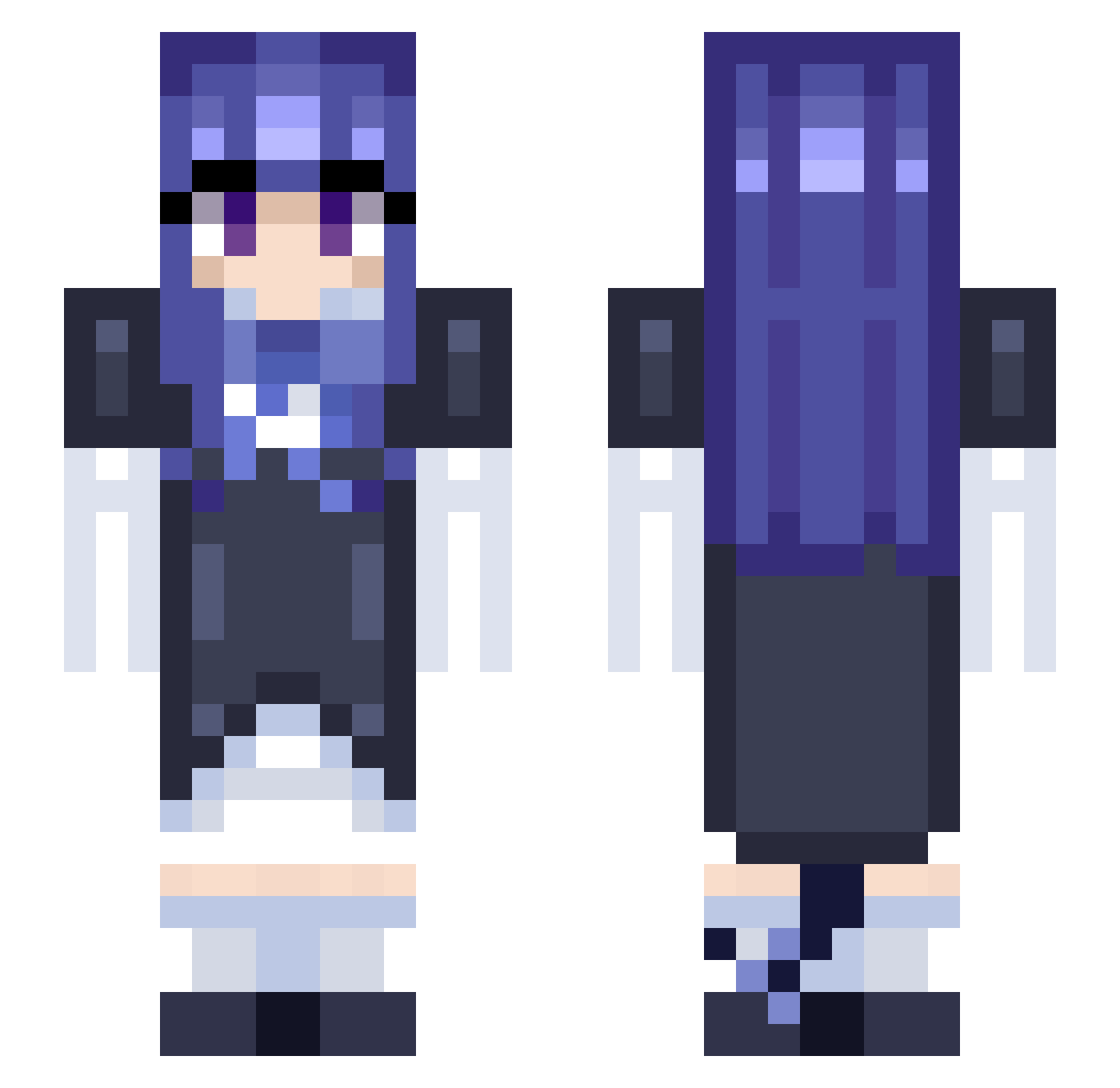 Berikastel Minecraft skin, front and back view
