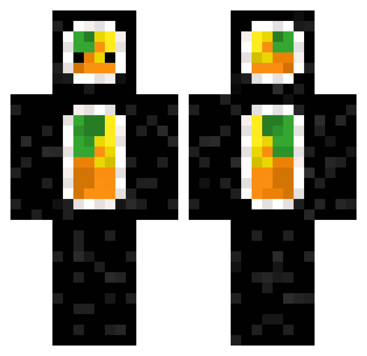 ZBfuelYT Minecraft skin, front and back view