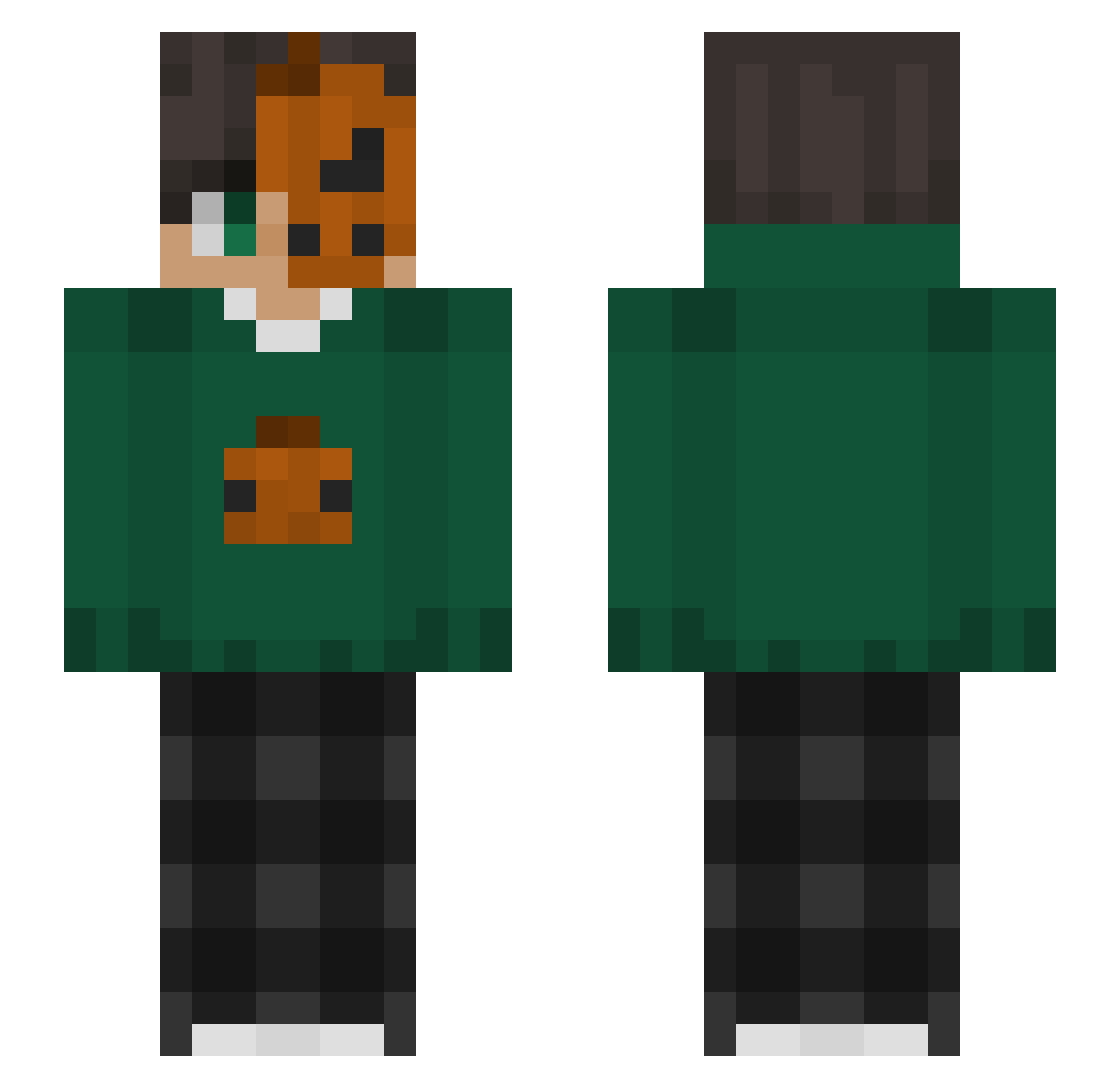 blubberbubber Minecraft skin, front and back view
