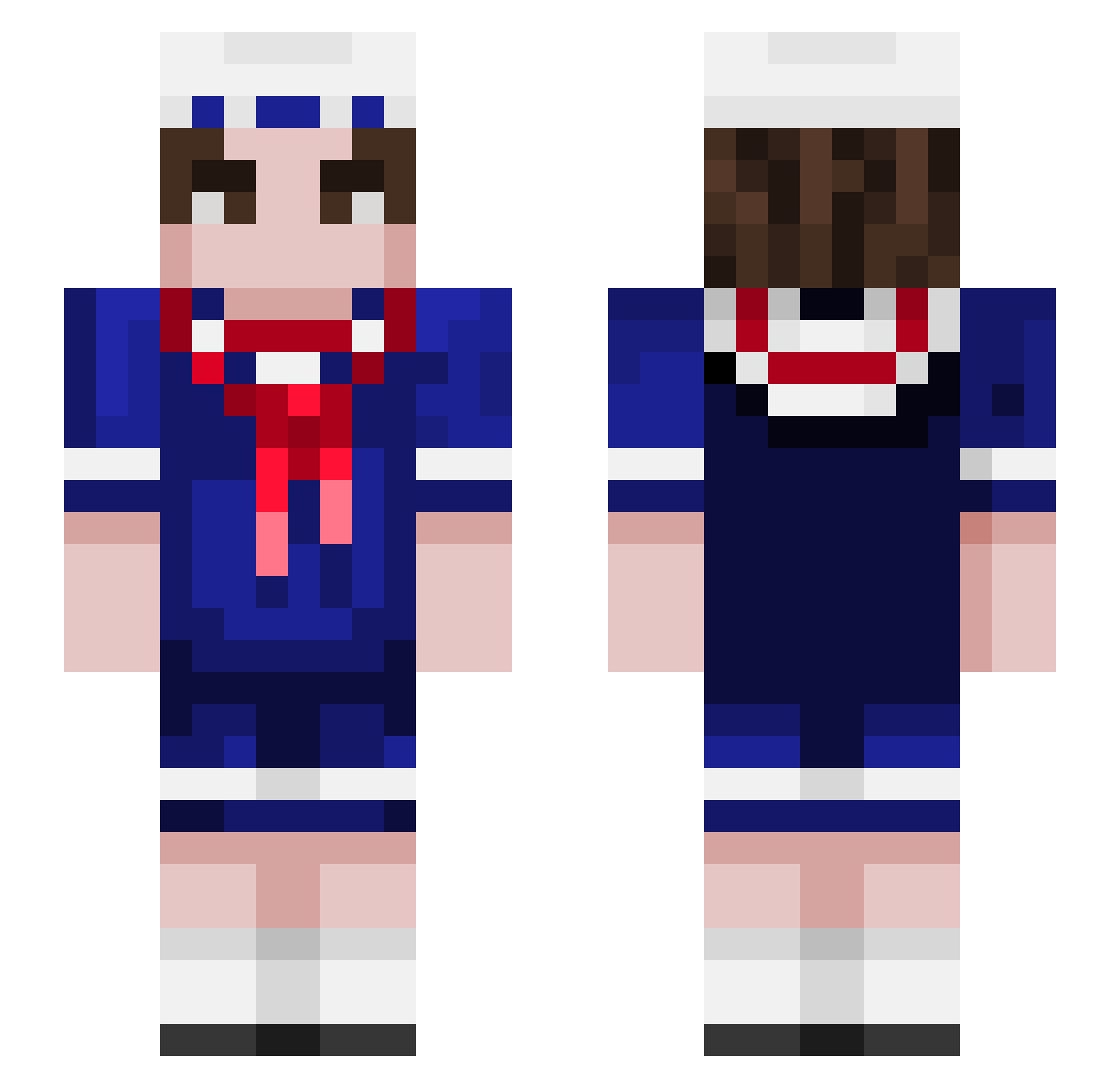 FictionFoxy Minecraft skin, front and back view