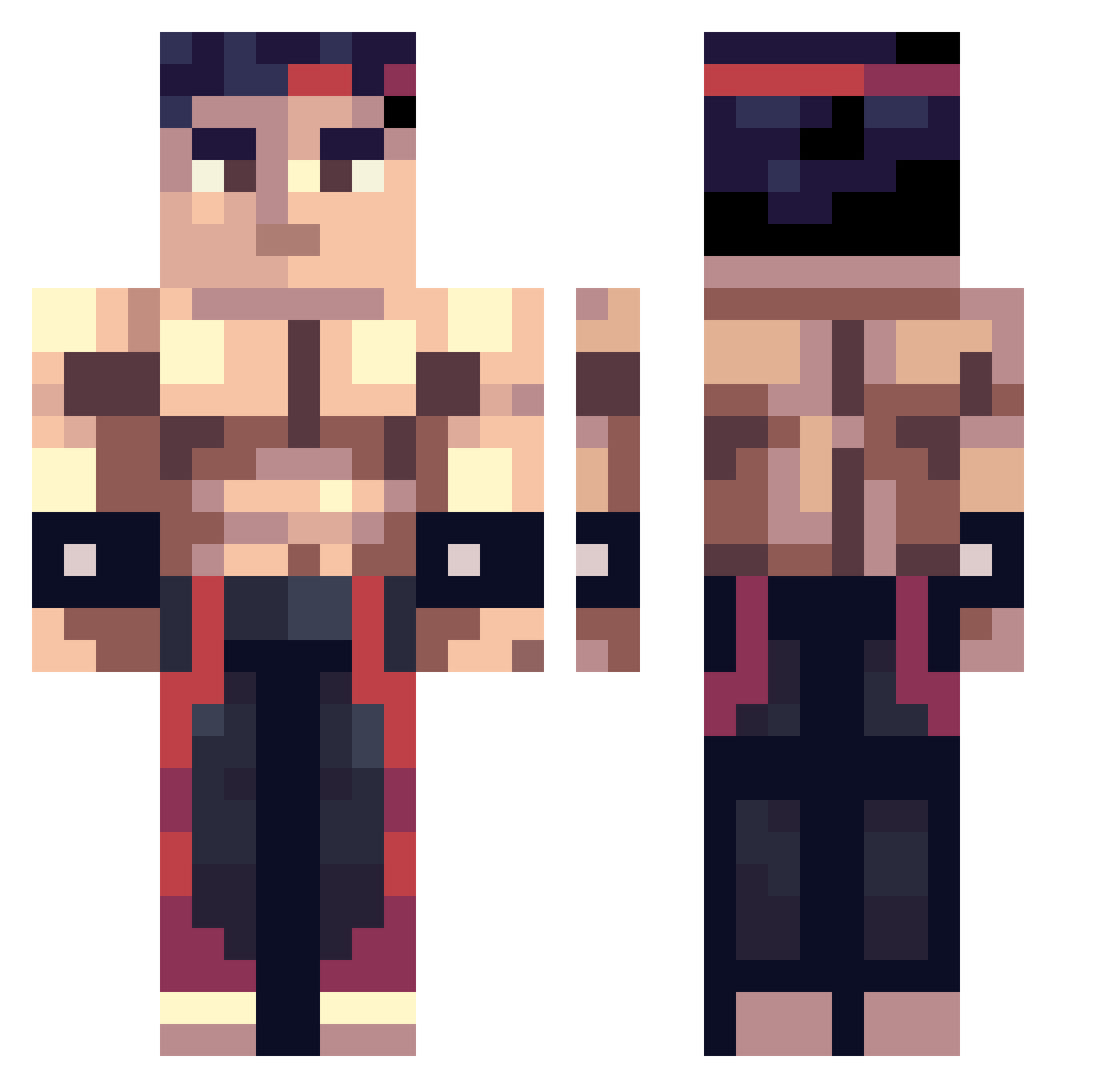 iMekee Minecraft skin, front and back view