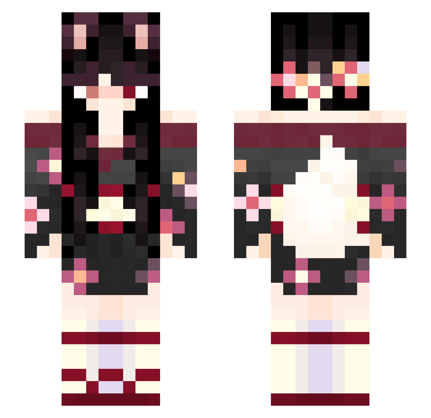 xuxuzi Minecraft skin, front and back view