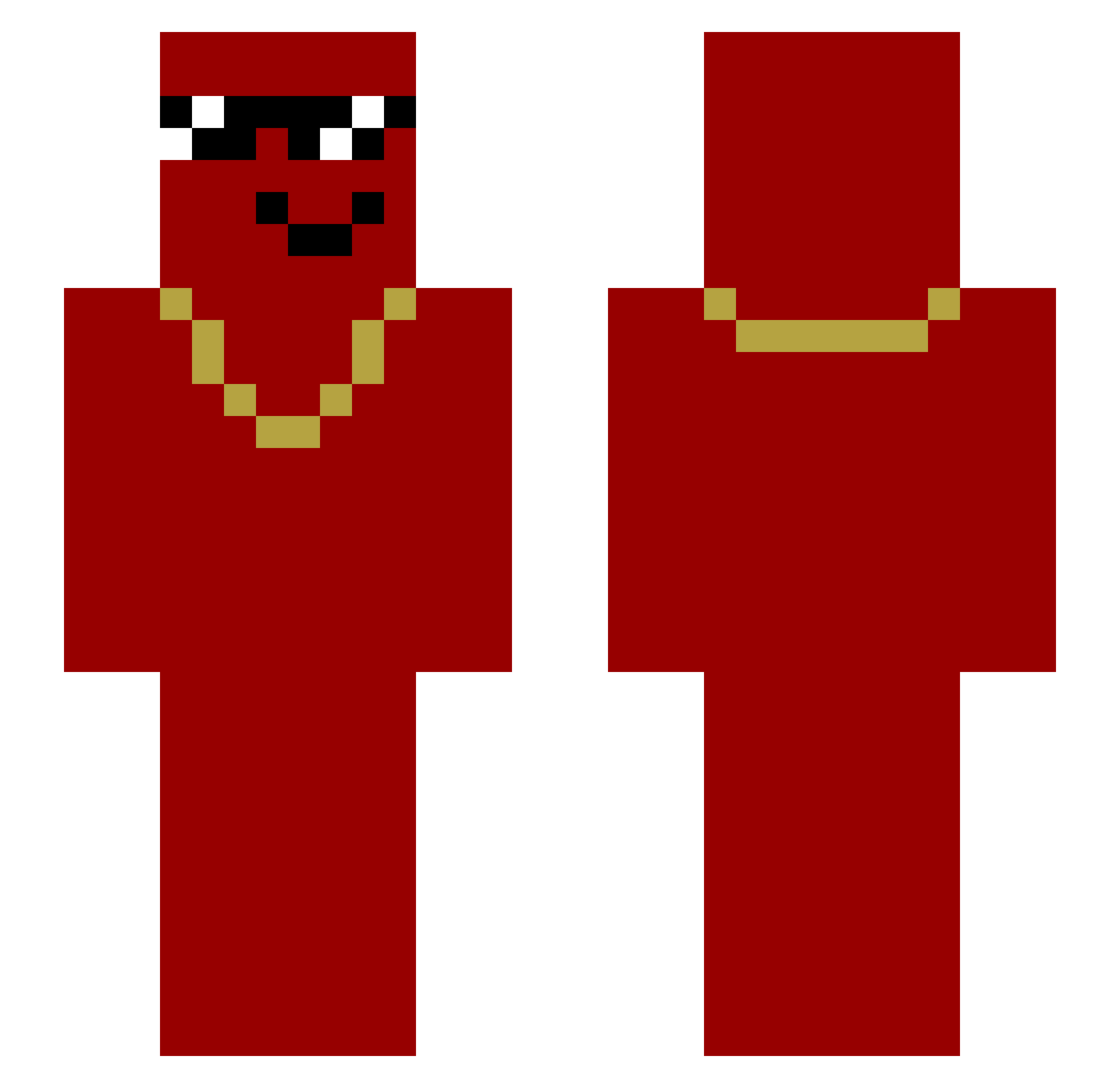 346883467777 Minecraft skin, front and back view