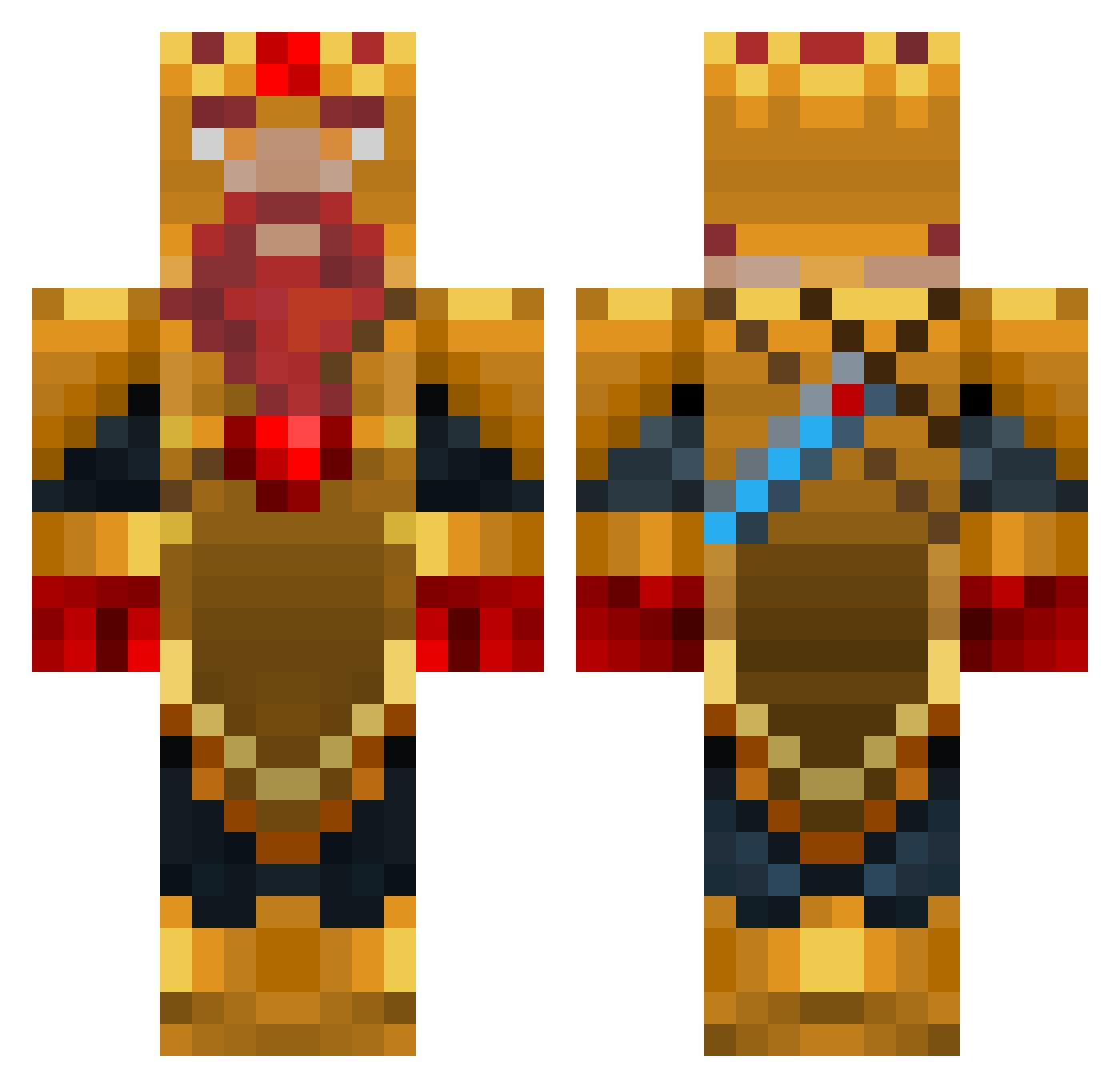 YeetMeister1337 Minecraft skin, front and back view