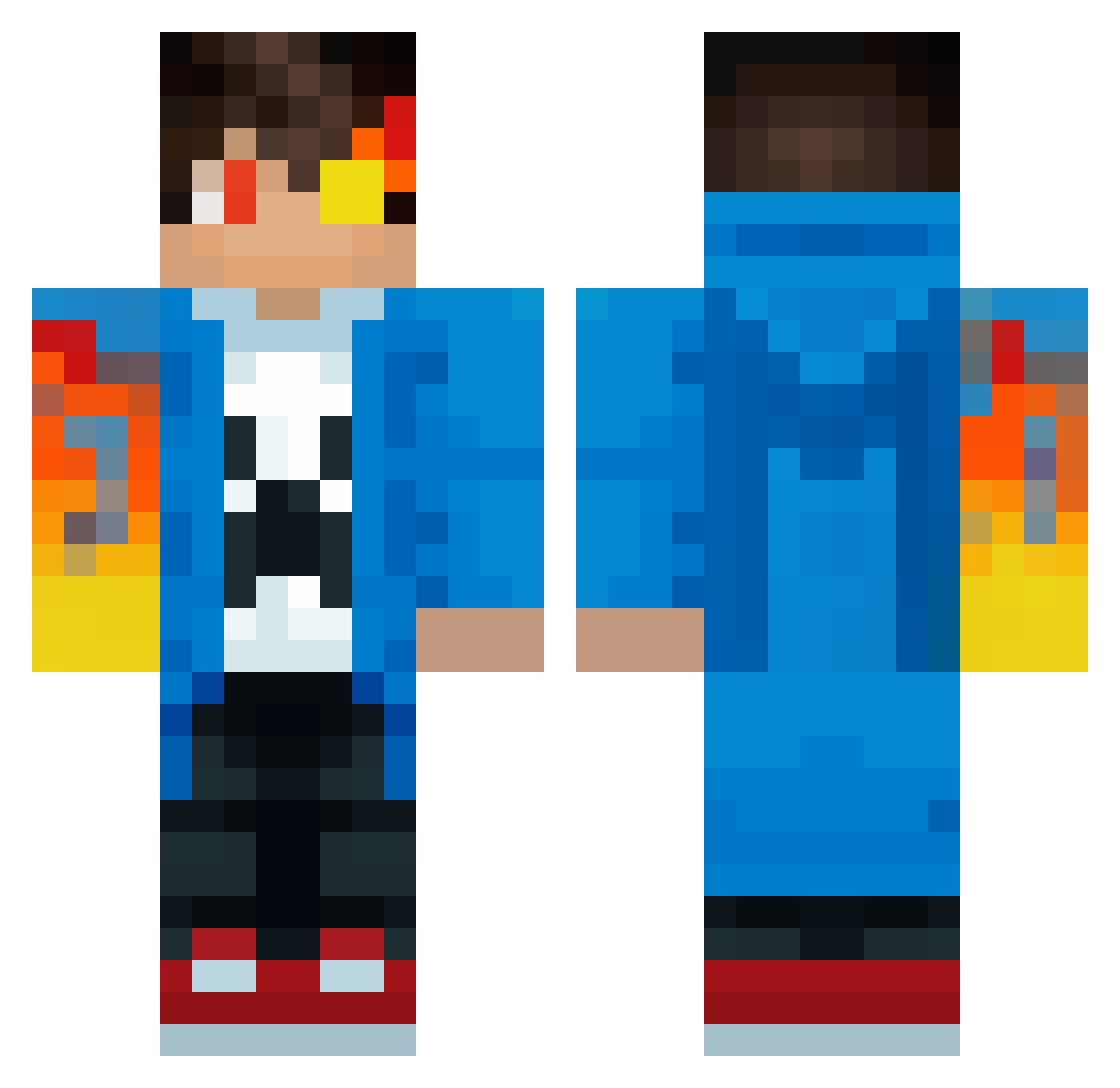 MarkManFlame_55 Minecraft skin, front and back view