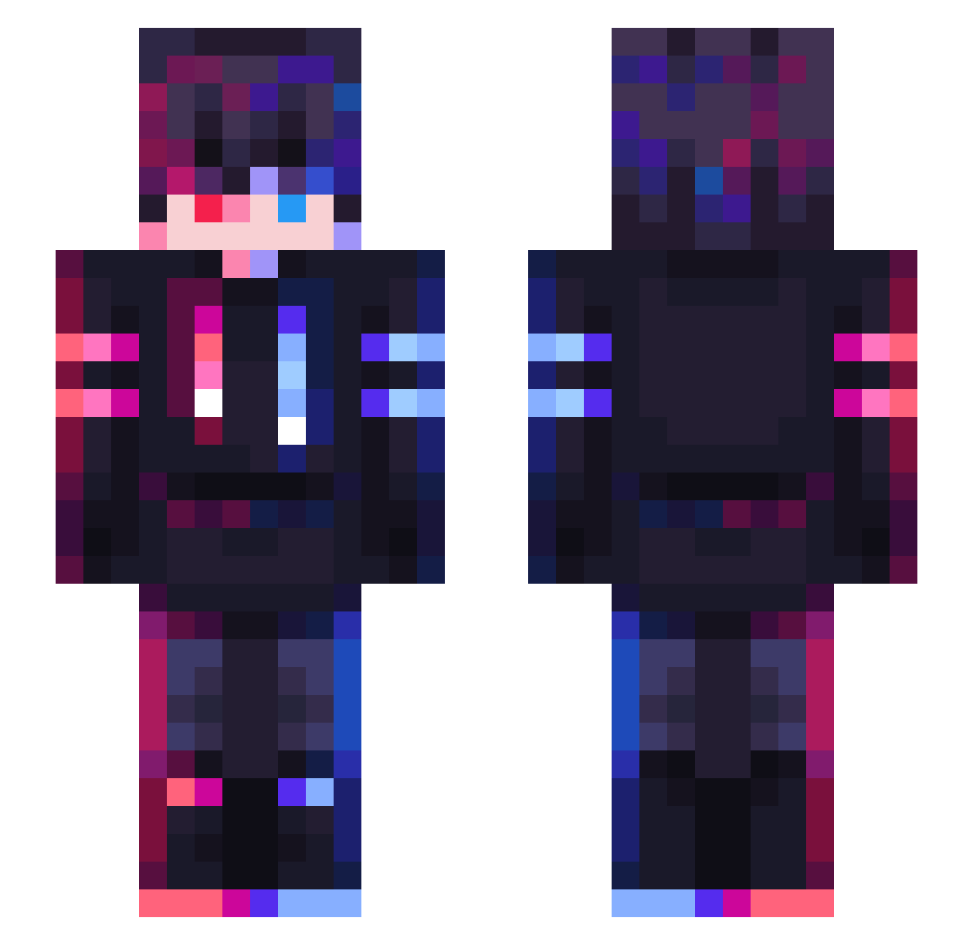 TillerRose Minecraft skin, front and back view