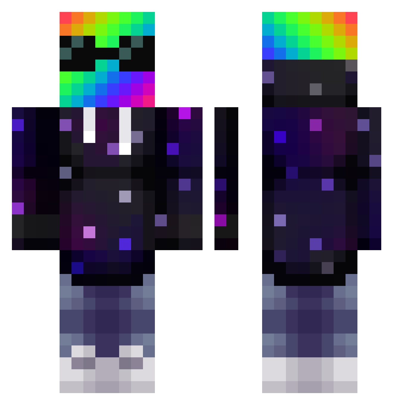 darkkzinho Minecraft skin, front and back view