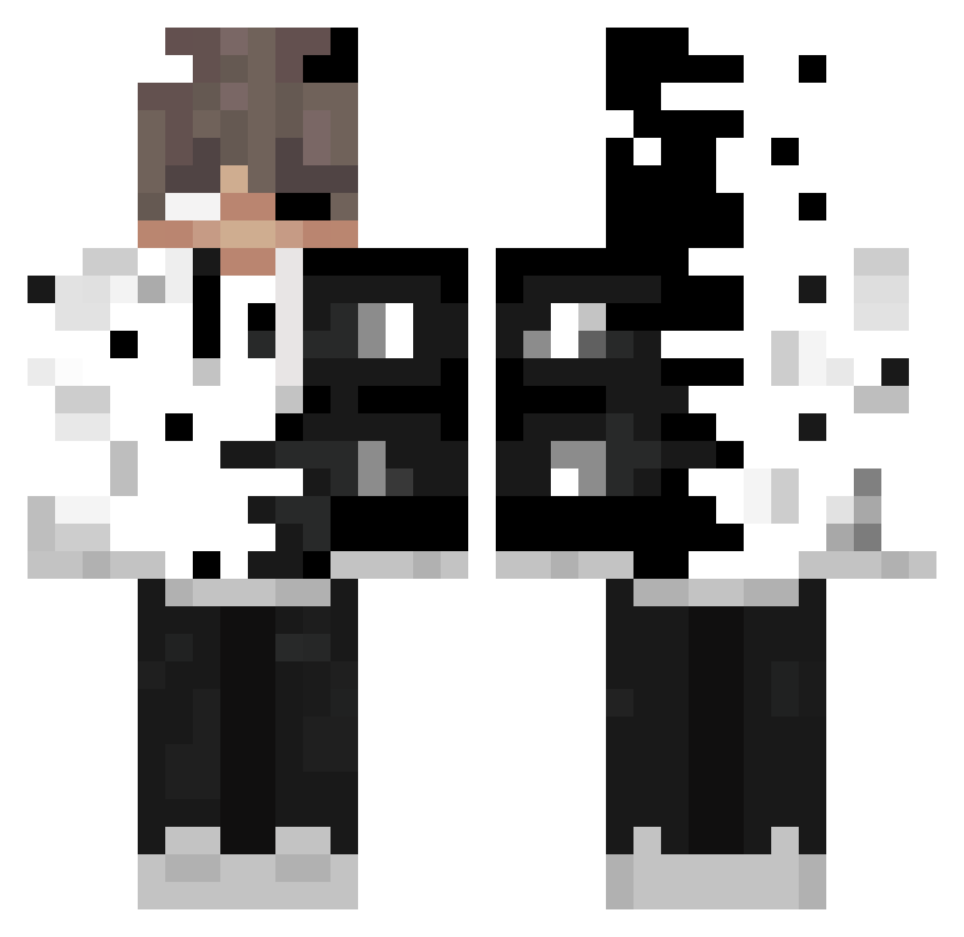 Undrcvrsteve Minecraft skin, front and back view