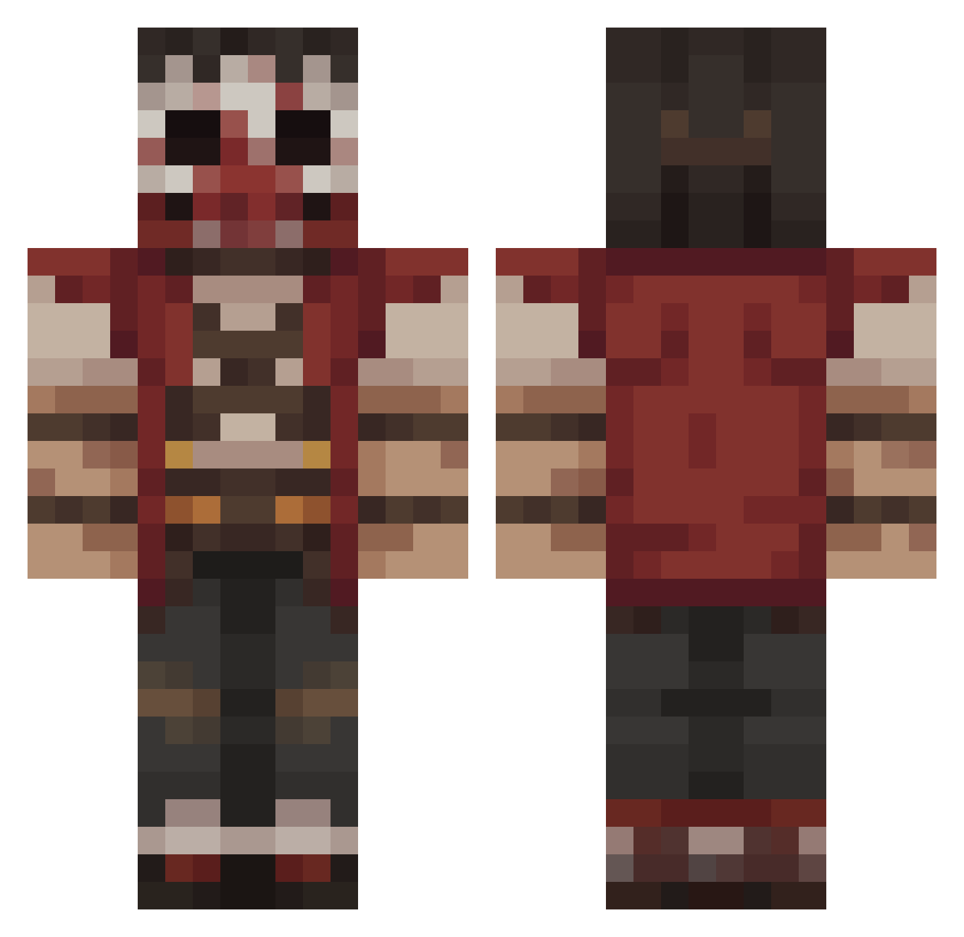 Pavinatto Minecraft skin, front and back view