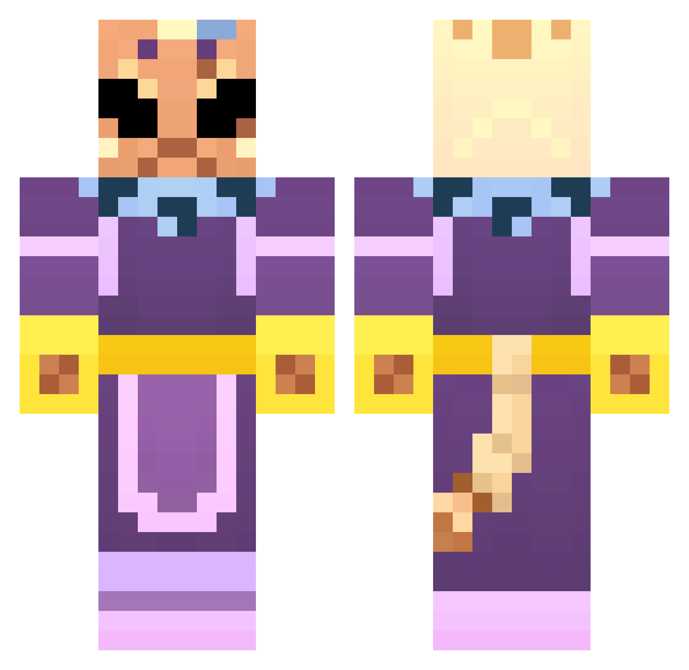 Heiliqer_HGG Minecraft skin, front and back view