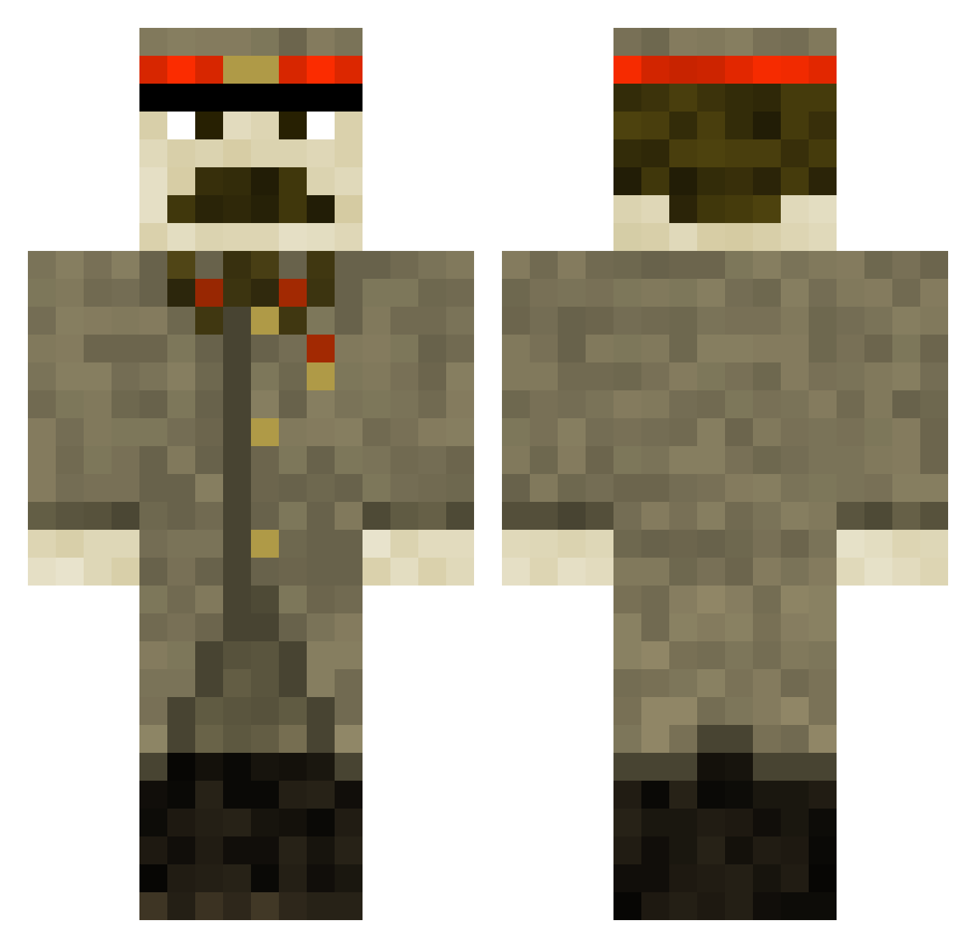 WaffleMonsoon Minecraft skin, front and back view