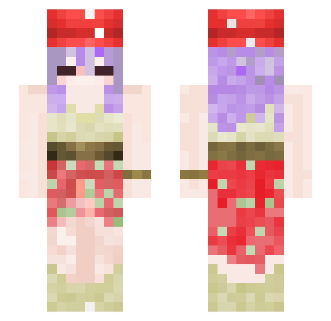 madamemushroom Minecraft skin, front and back view