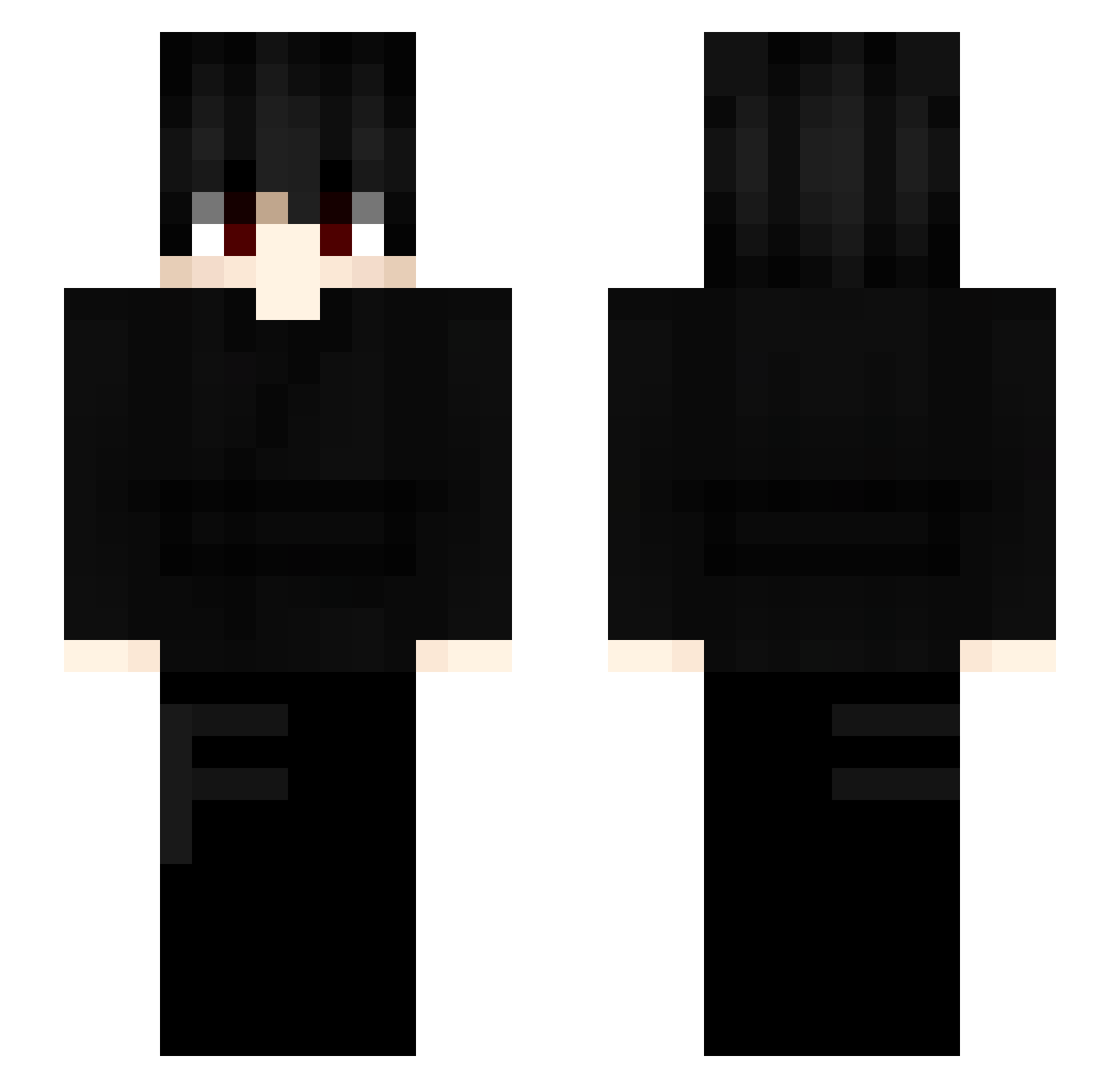 xTyti Minecraft skin, front and back view