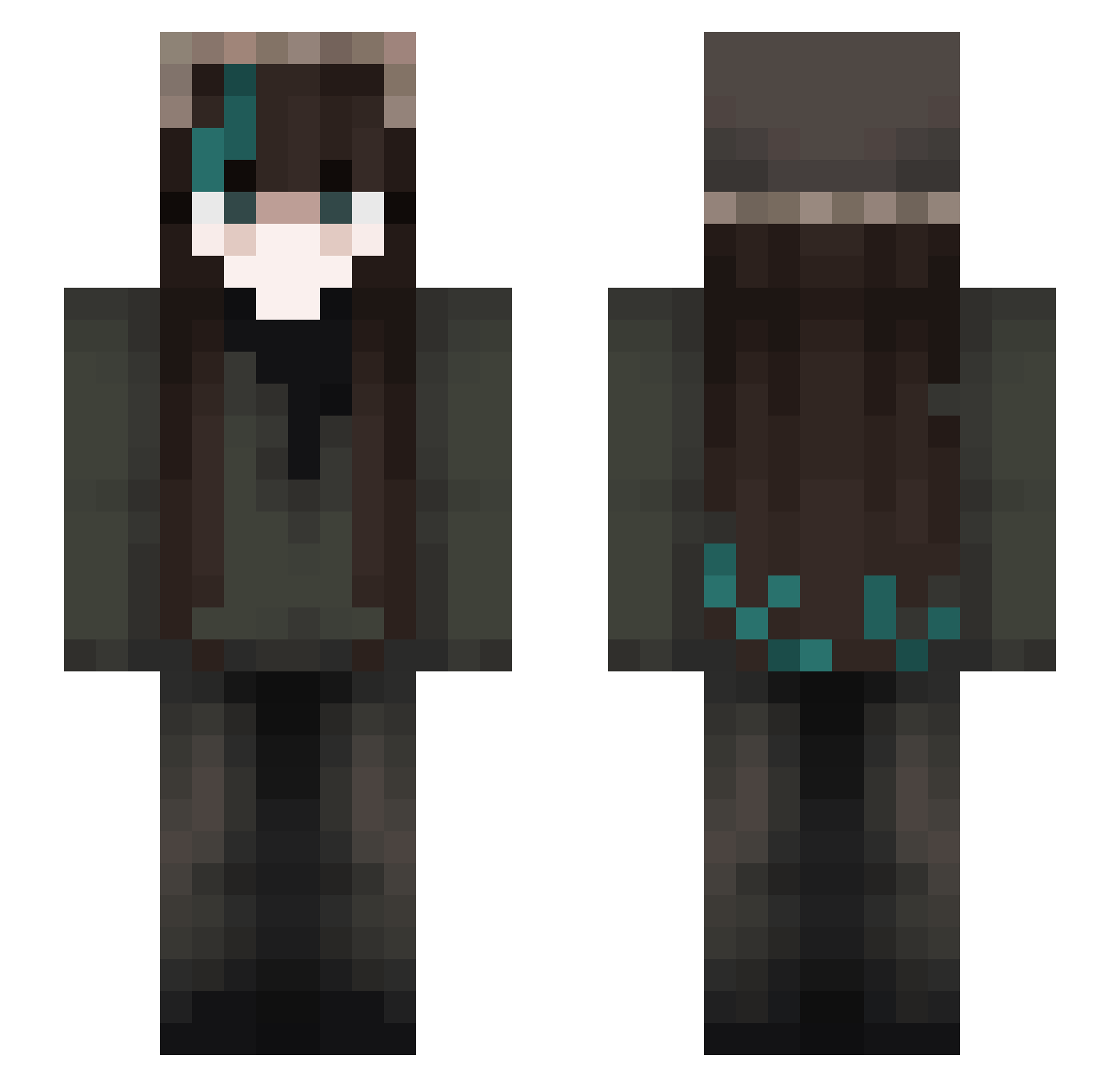 TubbleGum Minecraft skin, front and back view