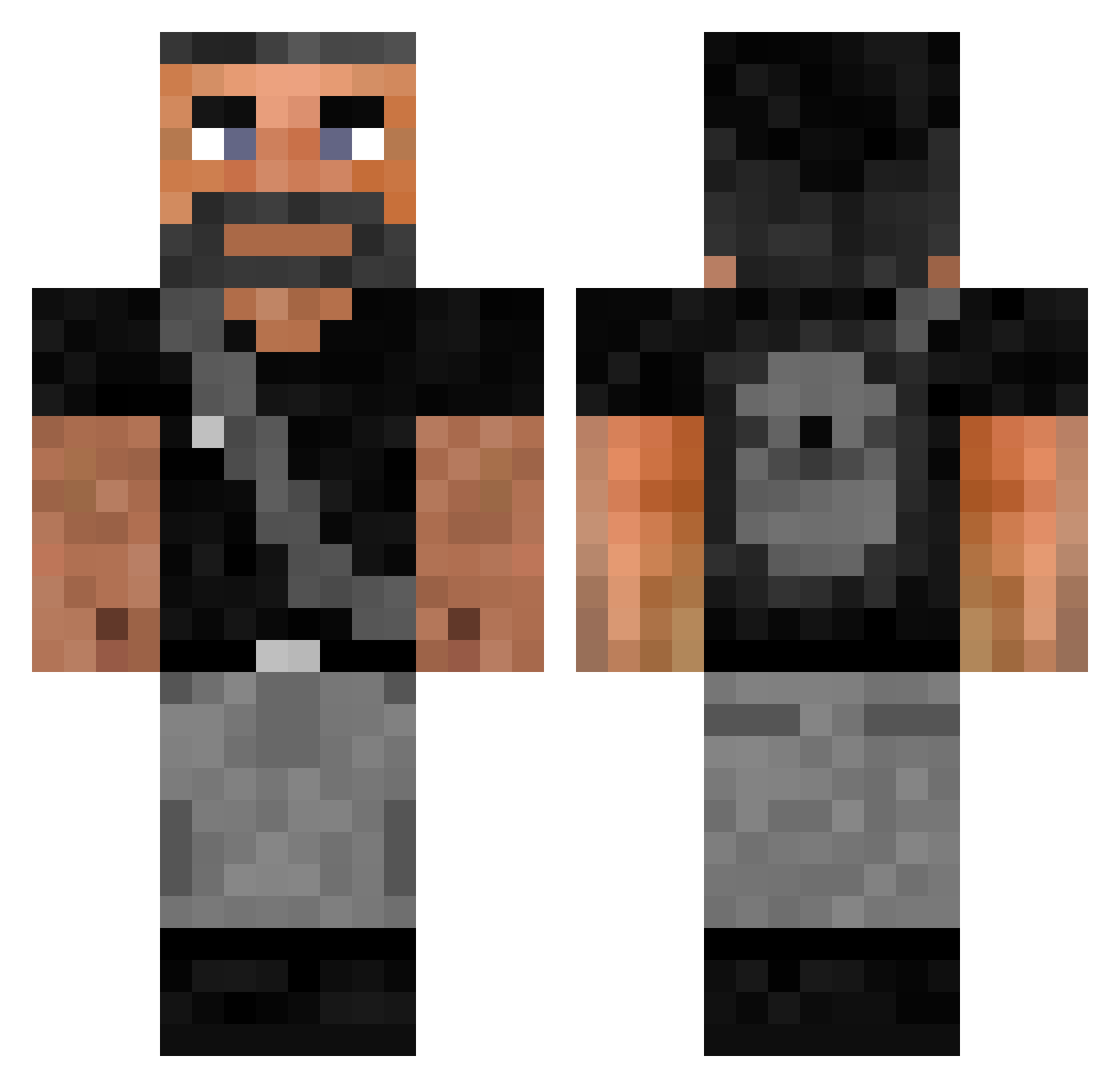 Tr4pG0d__ Minecraft skin, front and back view