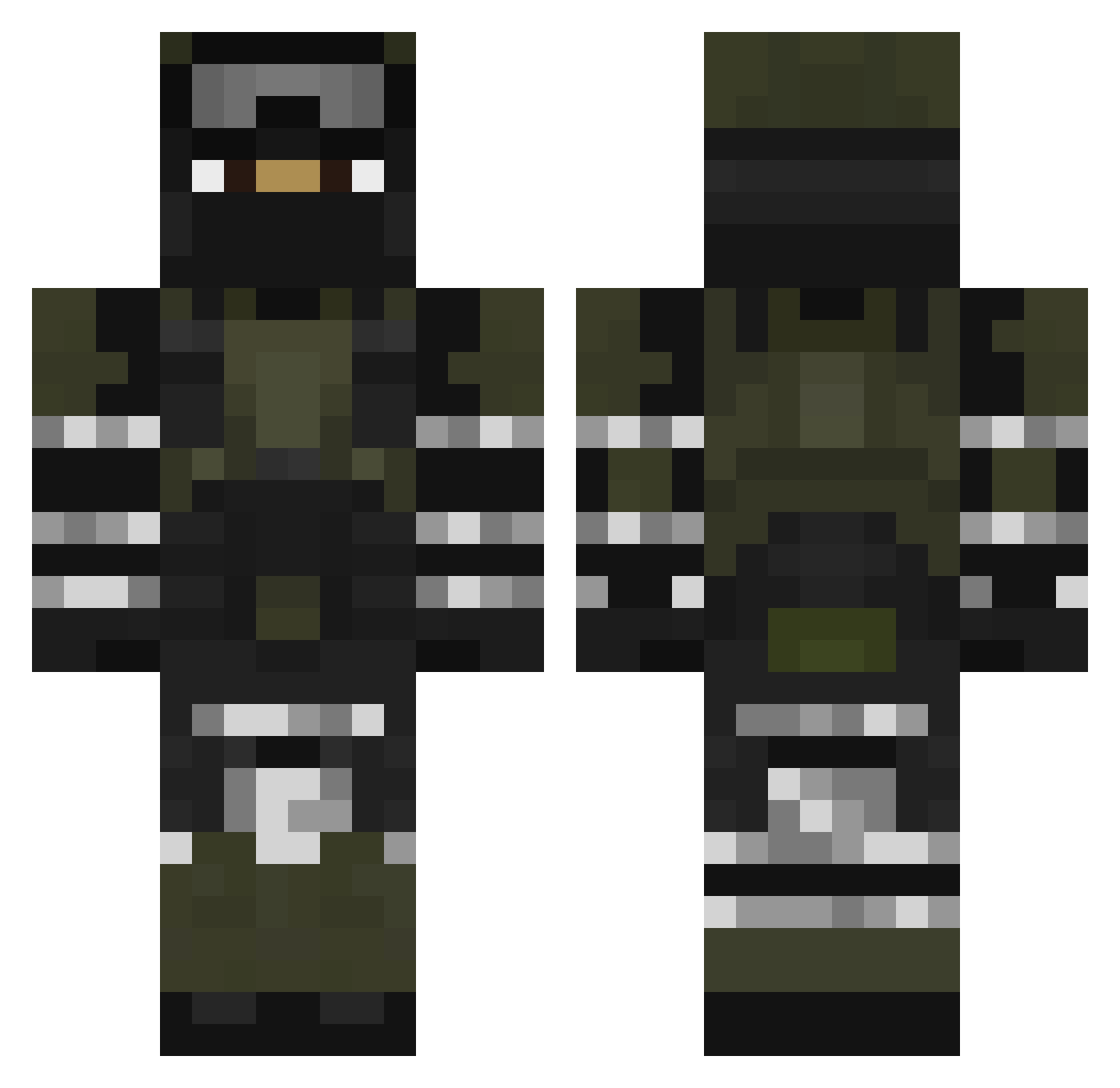 BronzeSailor Minecraft skin, front and back view