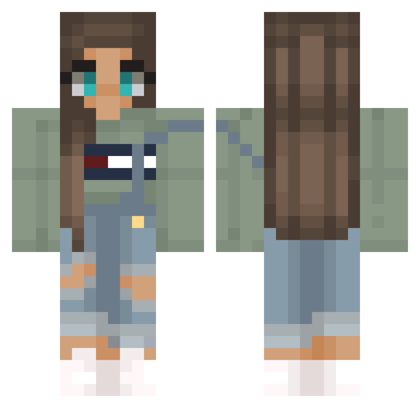 SweetnSourLari Minecraft skin, front and back view