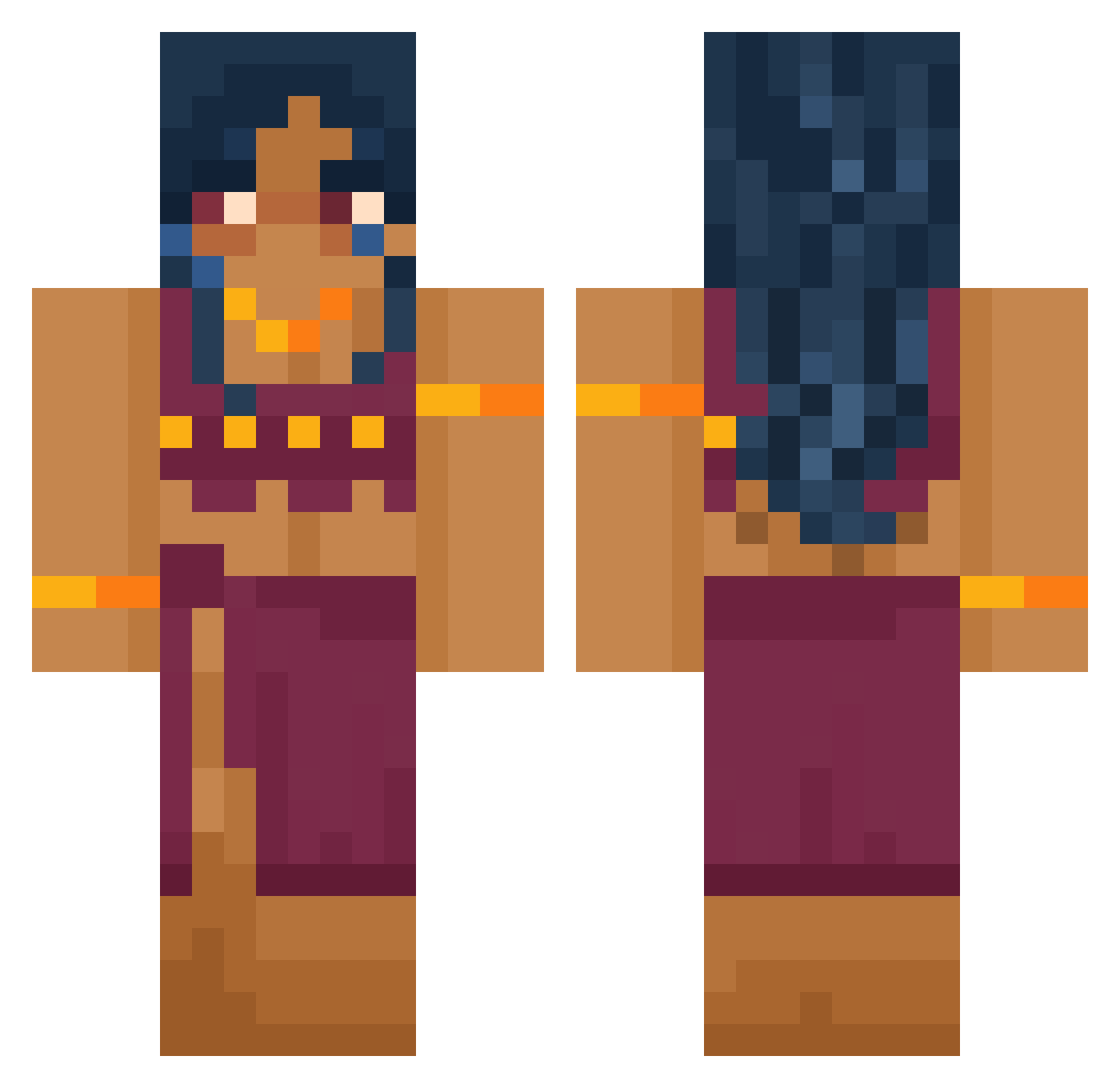 Tabby10 Minecraft skin, front and back view