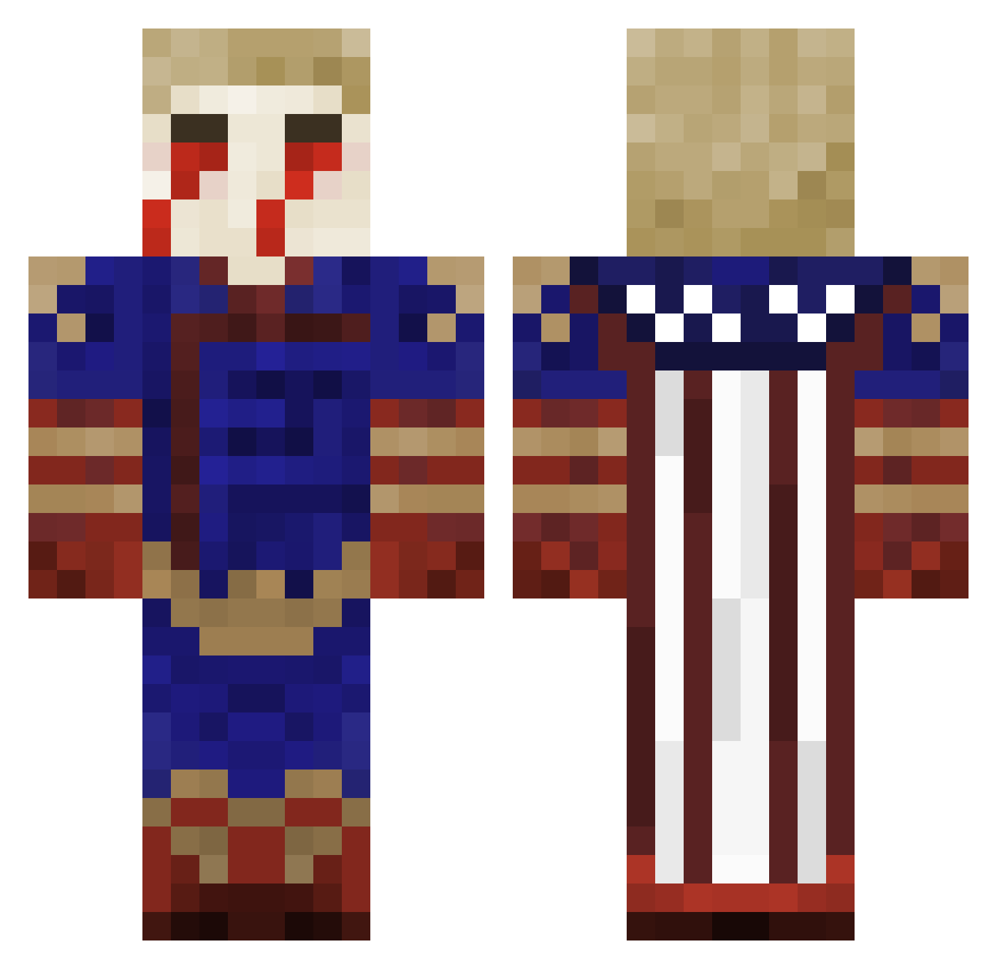 DavidatorHunter Minecraft skin, front and back view