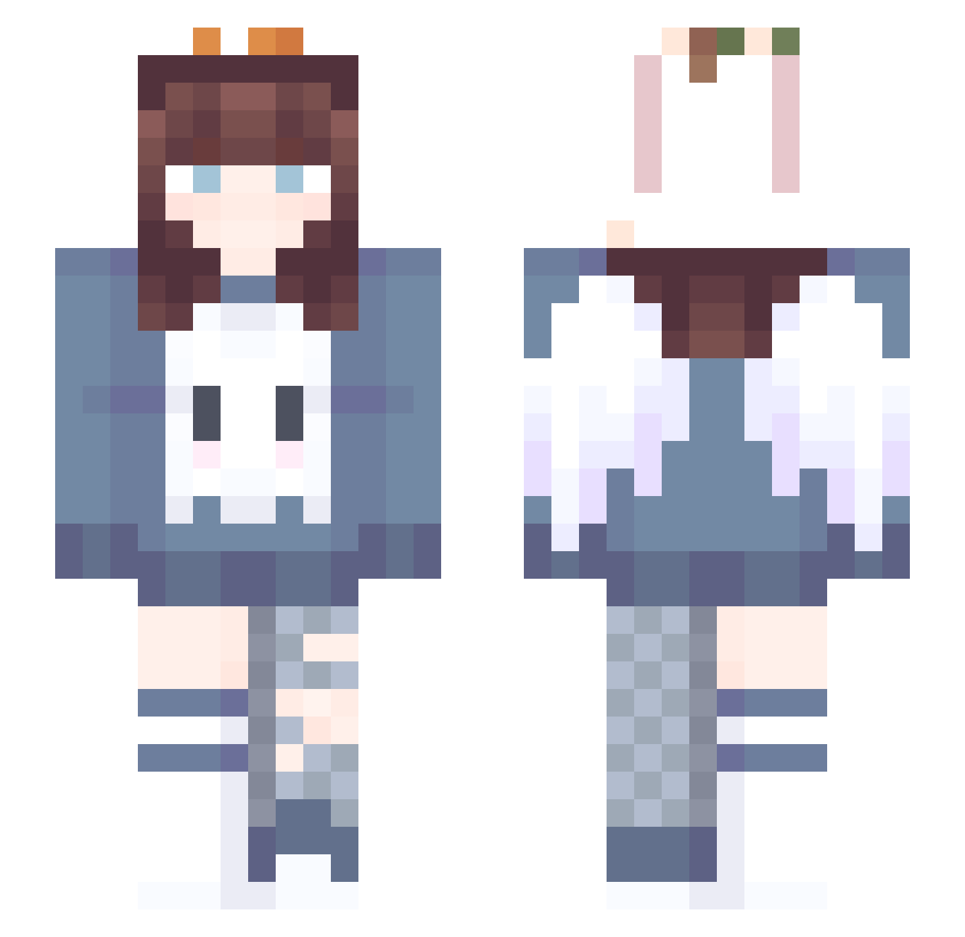 ChoqBun Minecraft skin, front and back view